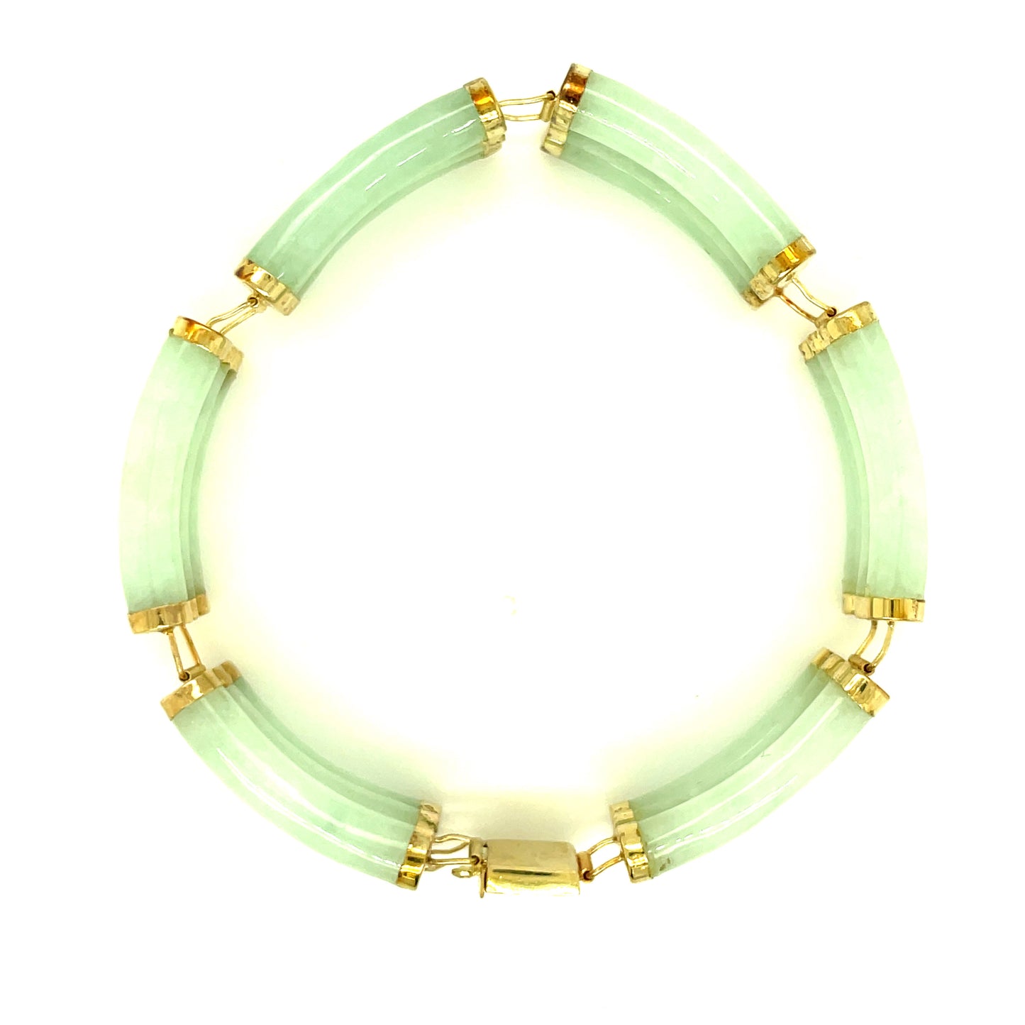 Vintage 14k Yellow Gold and Jade Bracelet