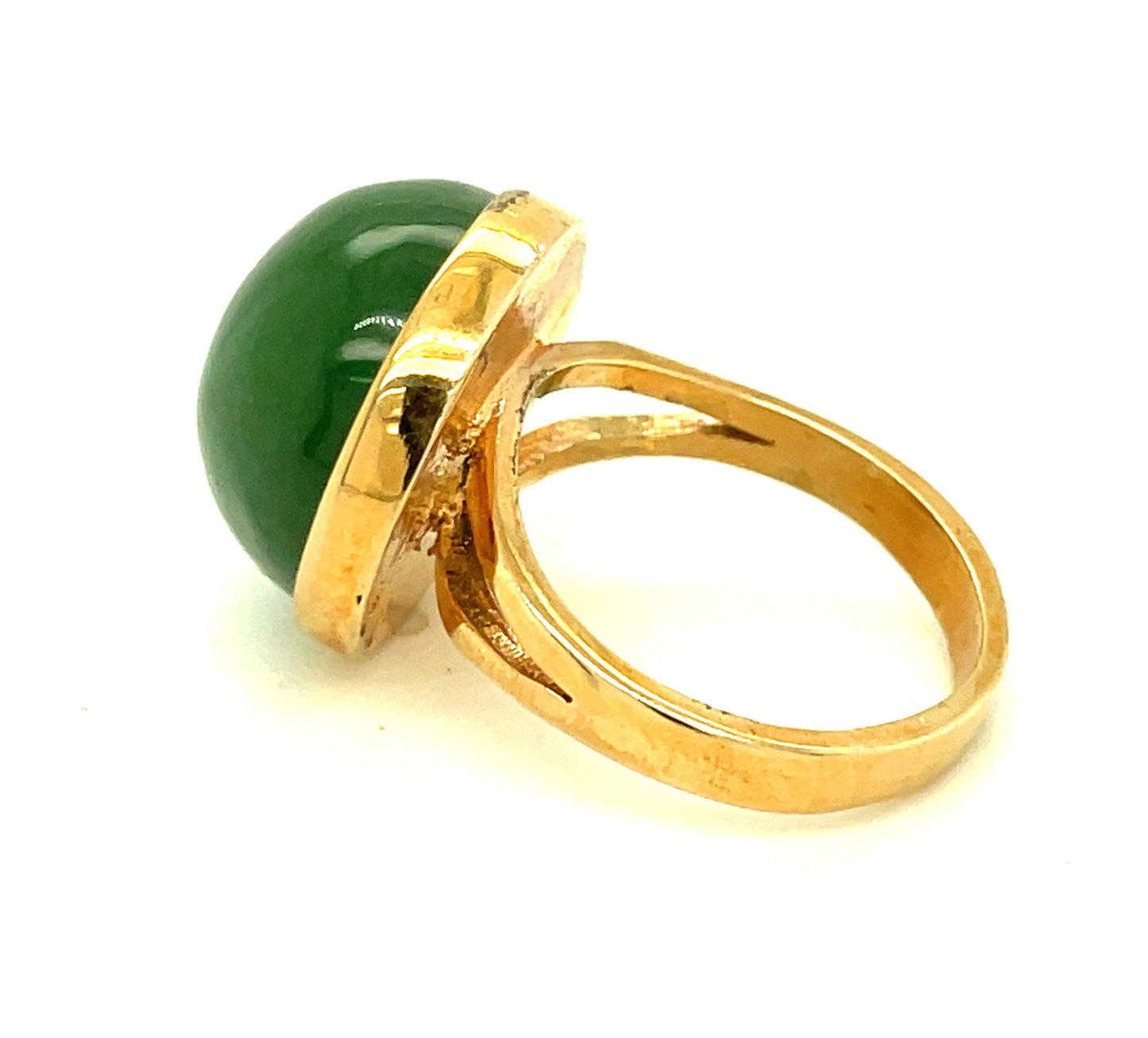 Vintage Moss Colored Green Quartz and Sterling Silver Ring Size 5 1/2"