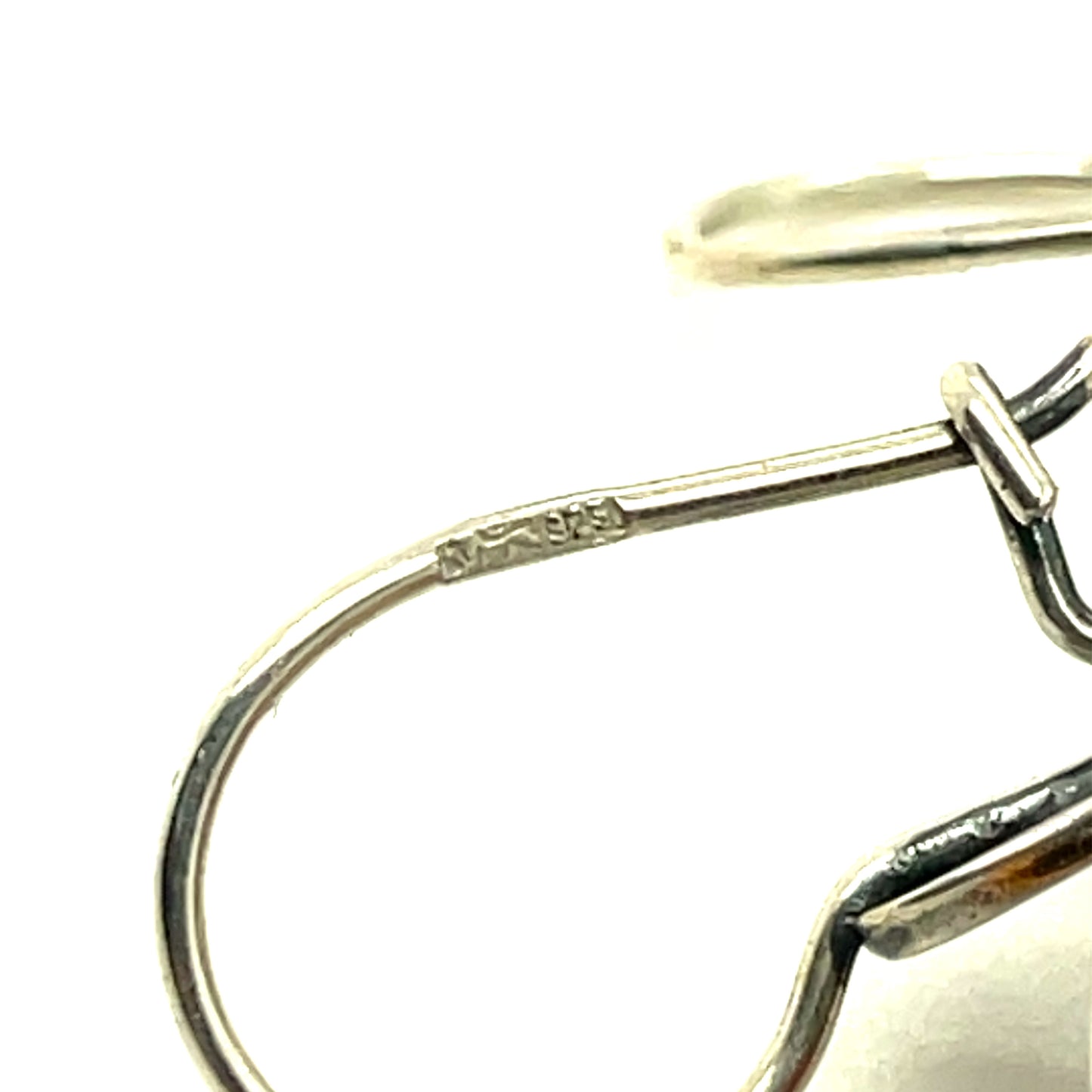 Vintage Sterling Silver and Amber Earrings