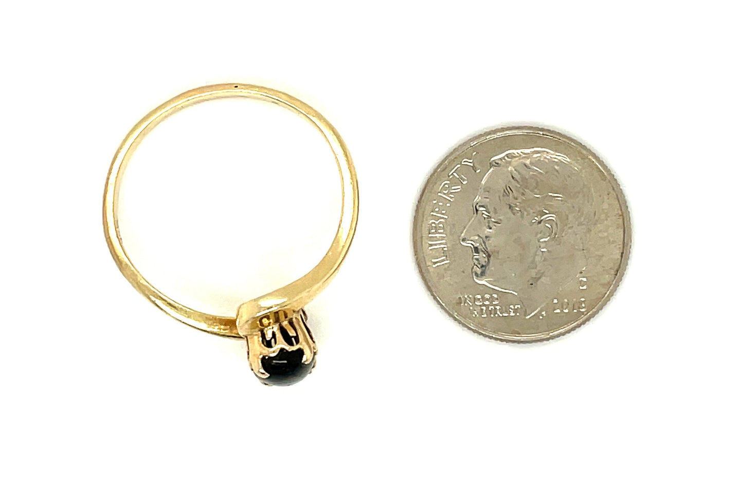 Old 18k Yellow Gold Moon Stone Ring Size 8