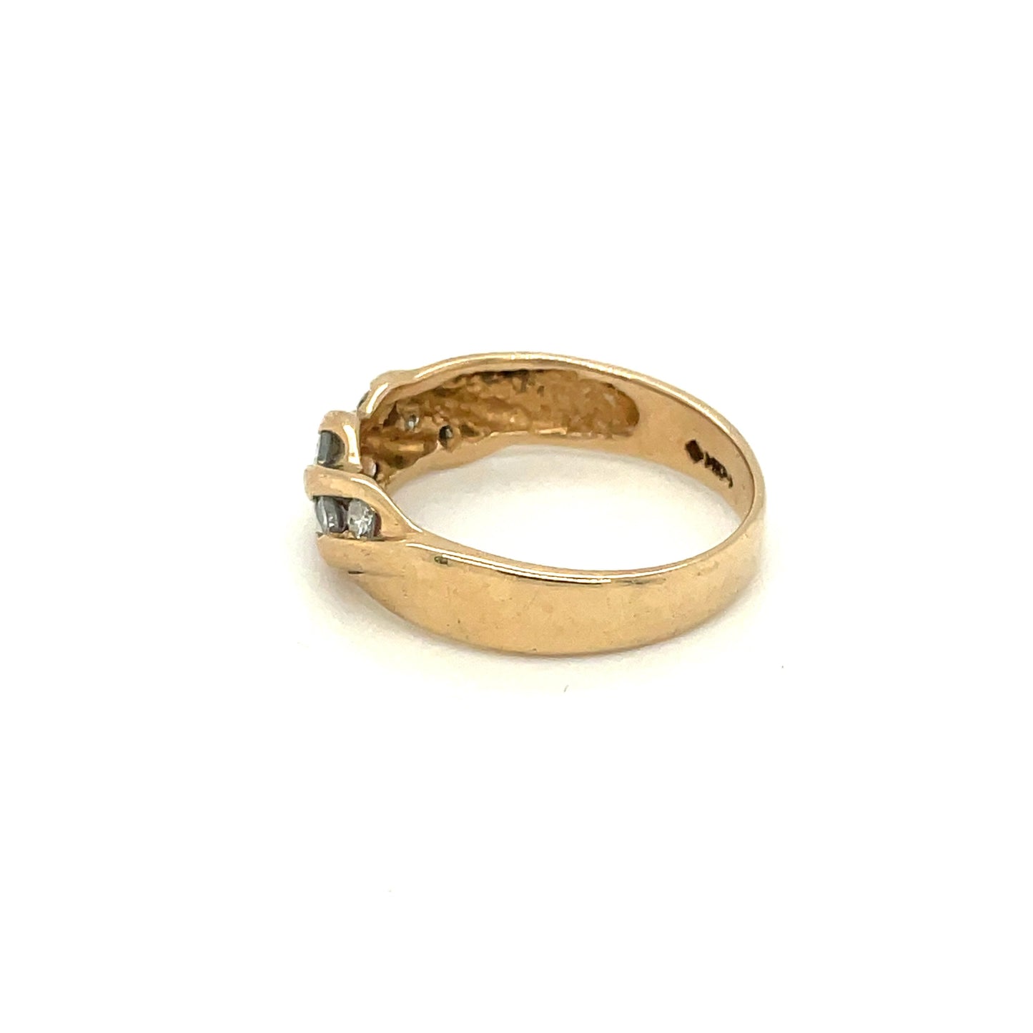 14k Yellow Gold And Diamond Ring 3.9g Size 9