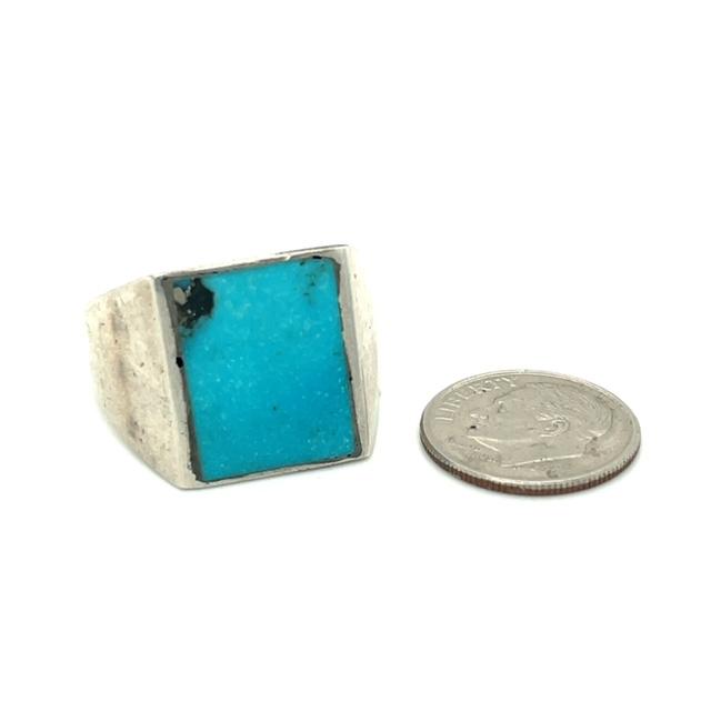 Sterling Turquiose Ring 12.9g Sz 13 3/4