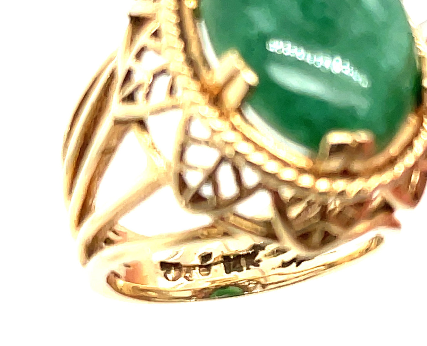 Vintage 14k Green Dyed Quartz Ring 8g Size 5.5