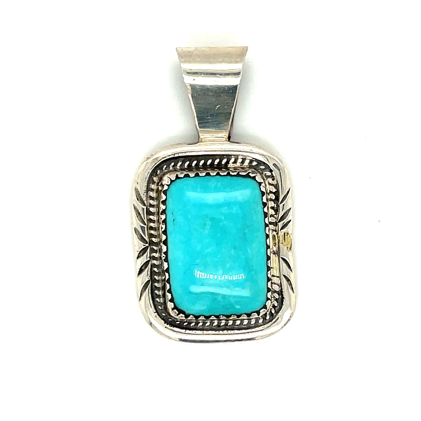 Vintage Sterling Silver and Turquoise Pendant New Old Stock