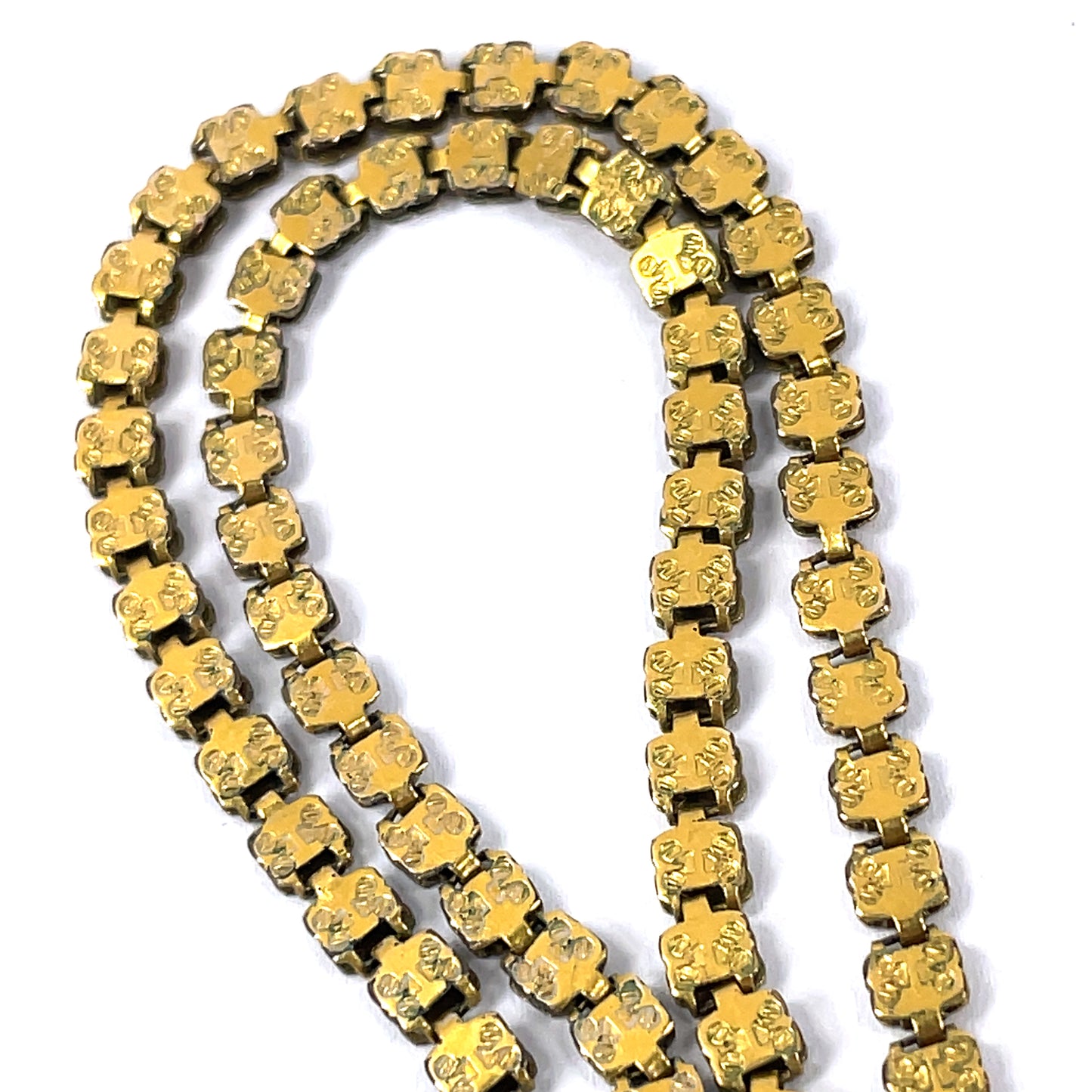 Victorian Gold Filled Bookchain Necklace Garnet Seed Pearl