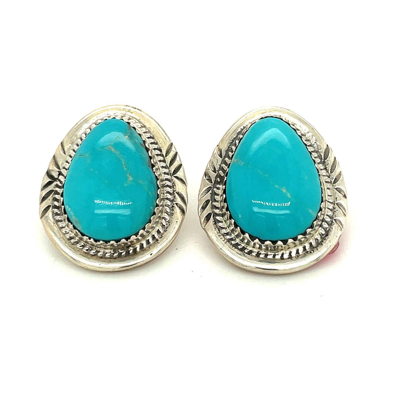 Vintage Sterling Silver and Turquoise Earrings New Old Stock
