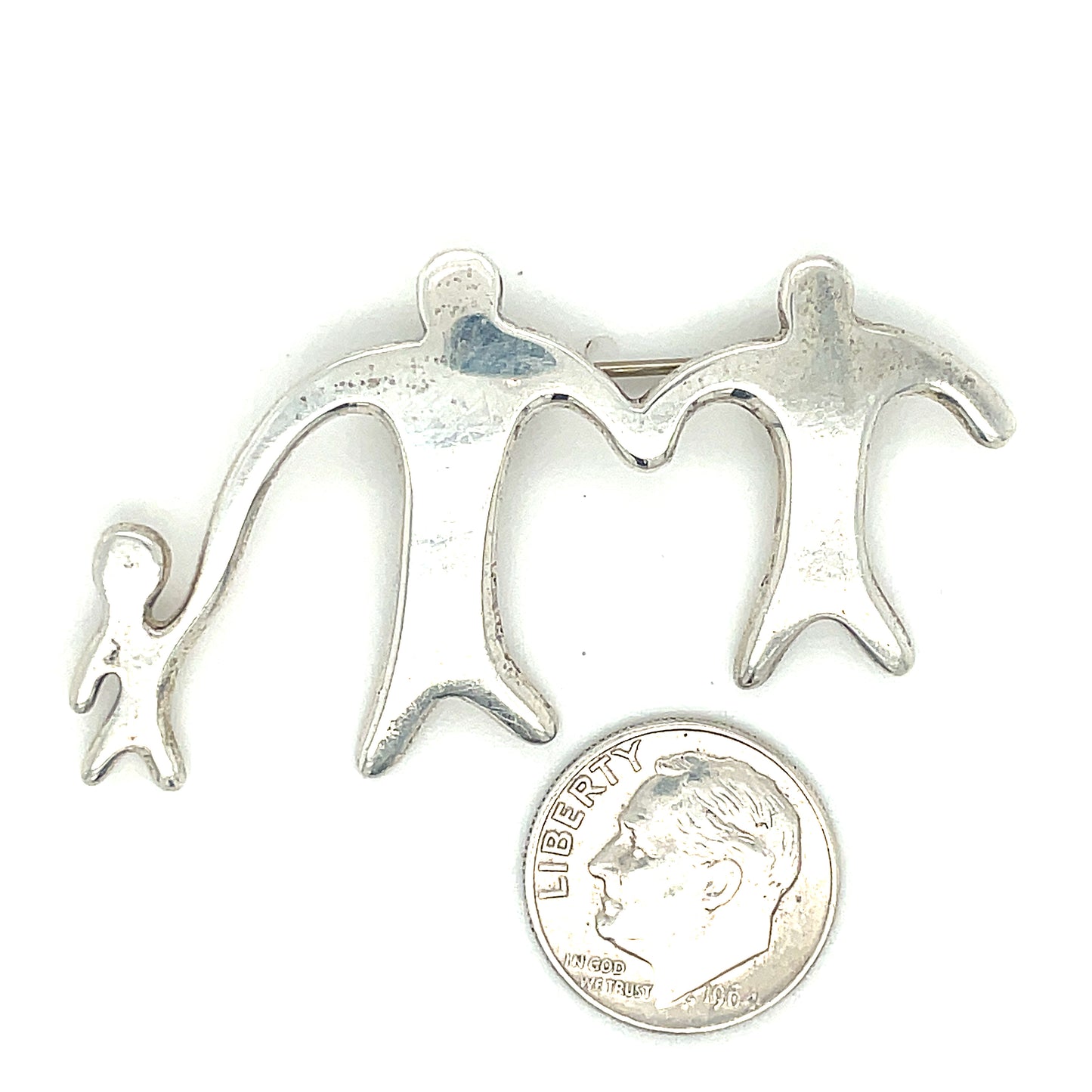 Vintage Sterling Silver Family Pin
