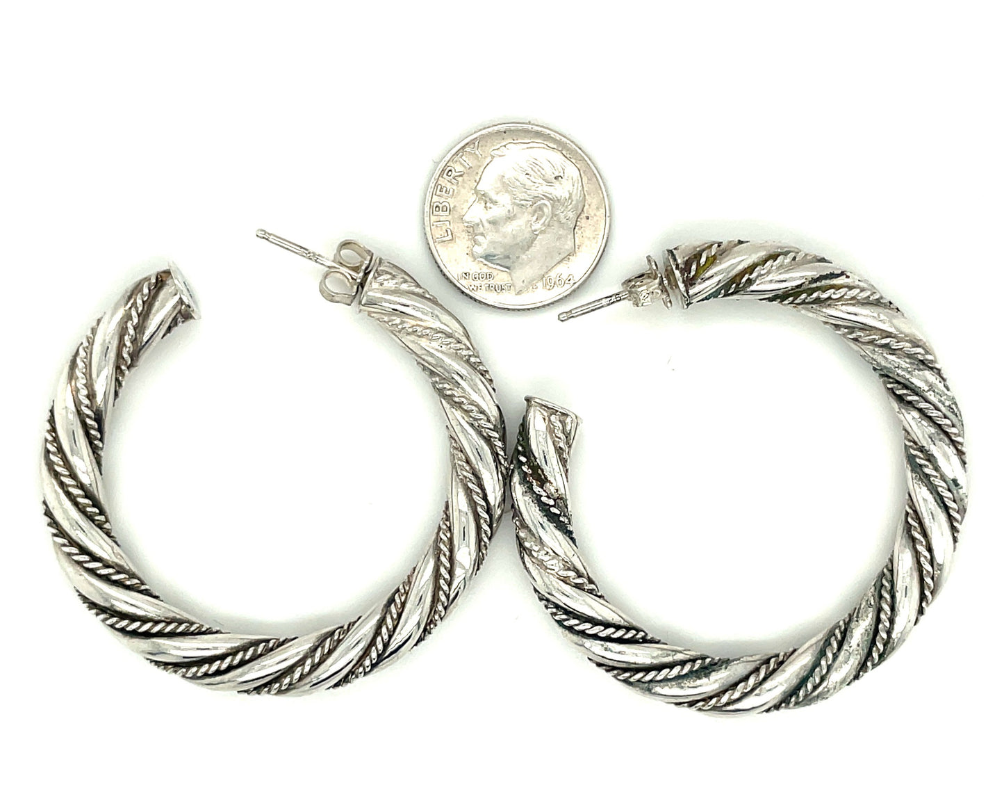 Sterling Silver Hoop Earrings 24 Grams