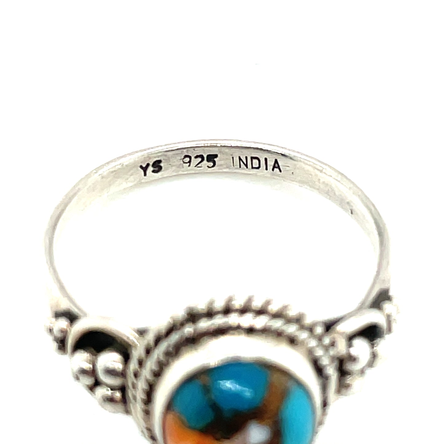 Sterling Silver and Jasper Ring Size 8 1/4