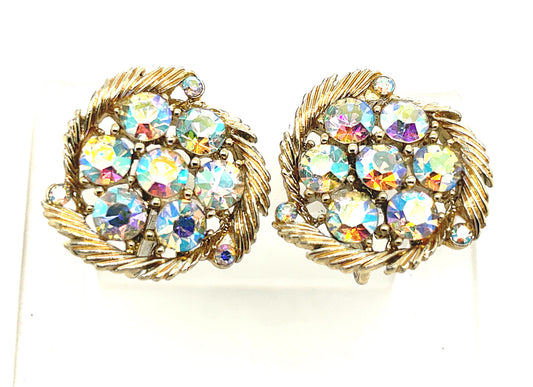 Vintage Lisner Screw Back Earrings Costume Jewelry