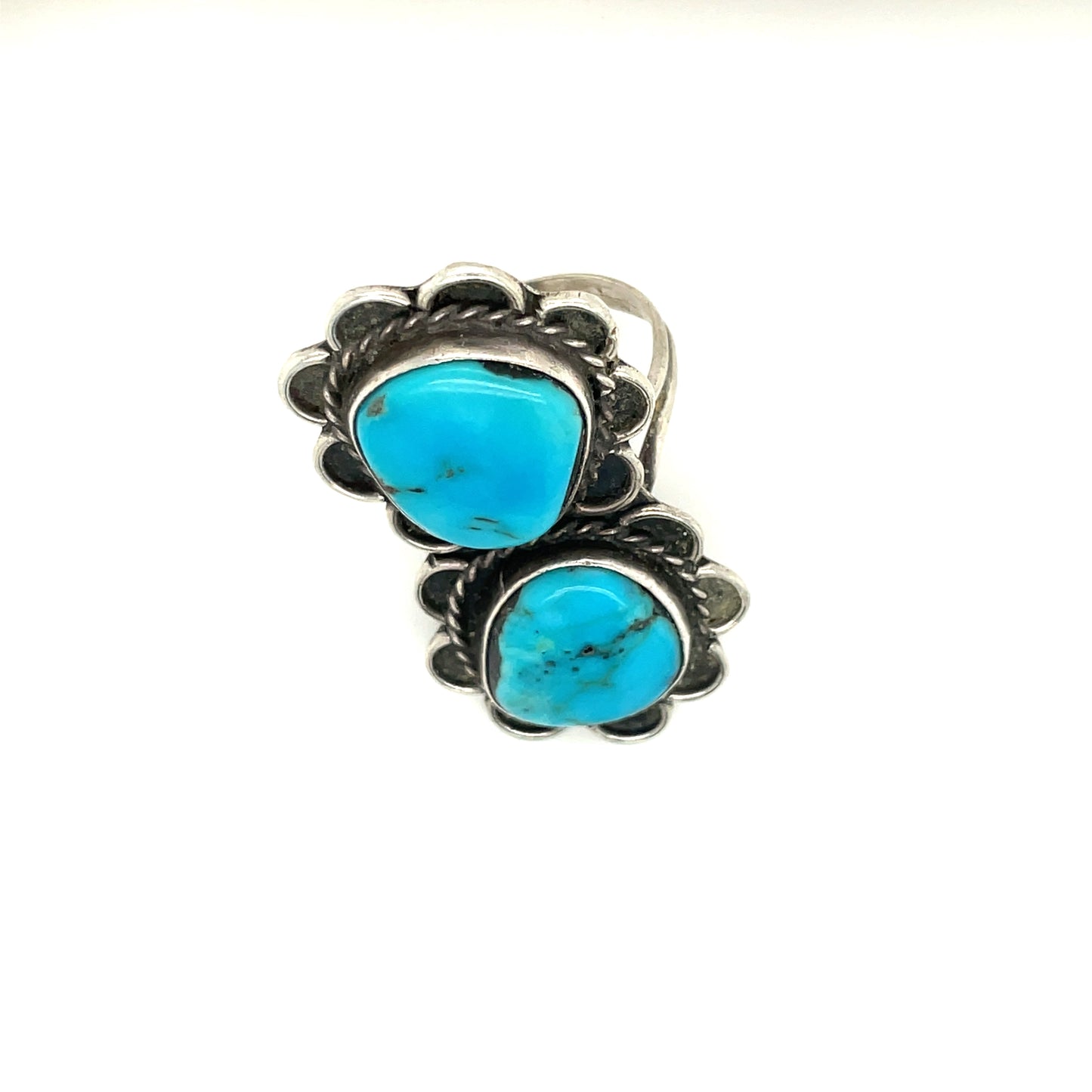 Vintage Southwestern Sterling Silver and Turquoise Ring Size 9.5