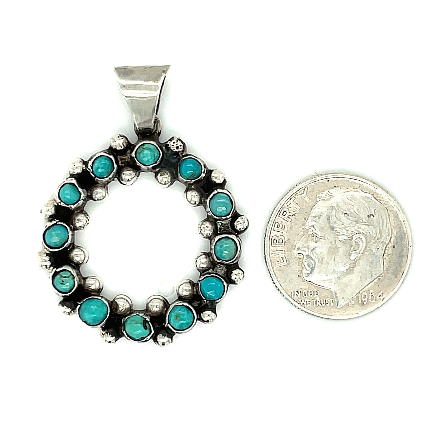 Sterling Silver and Turquoise Southwestern Pendant