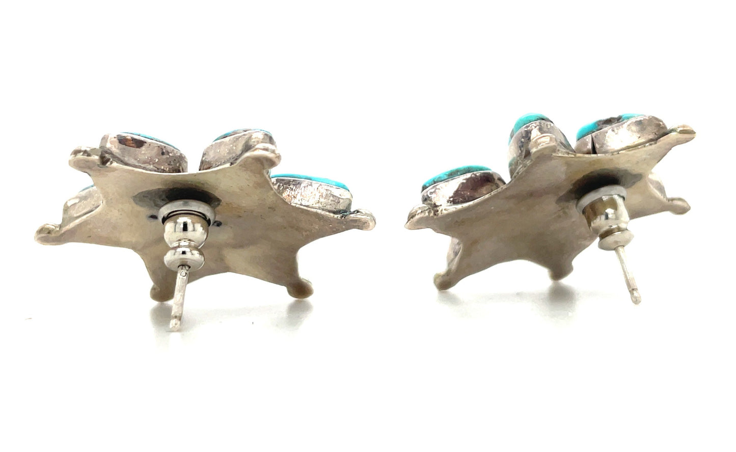 Vintage Royston Turquoise and Sterling Silver Earrings 50’s Southwestern