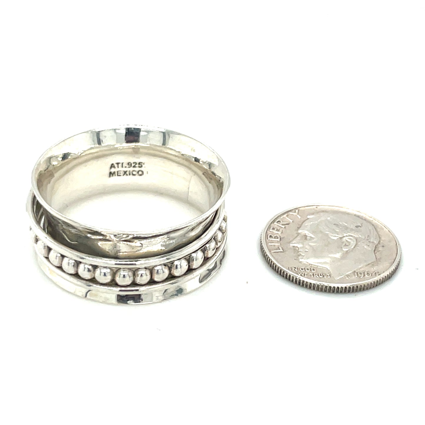 Sterling Silver Spinner Ring Size 10 1/4