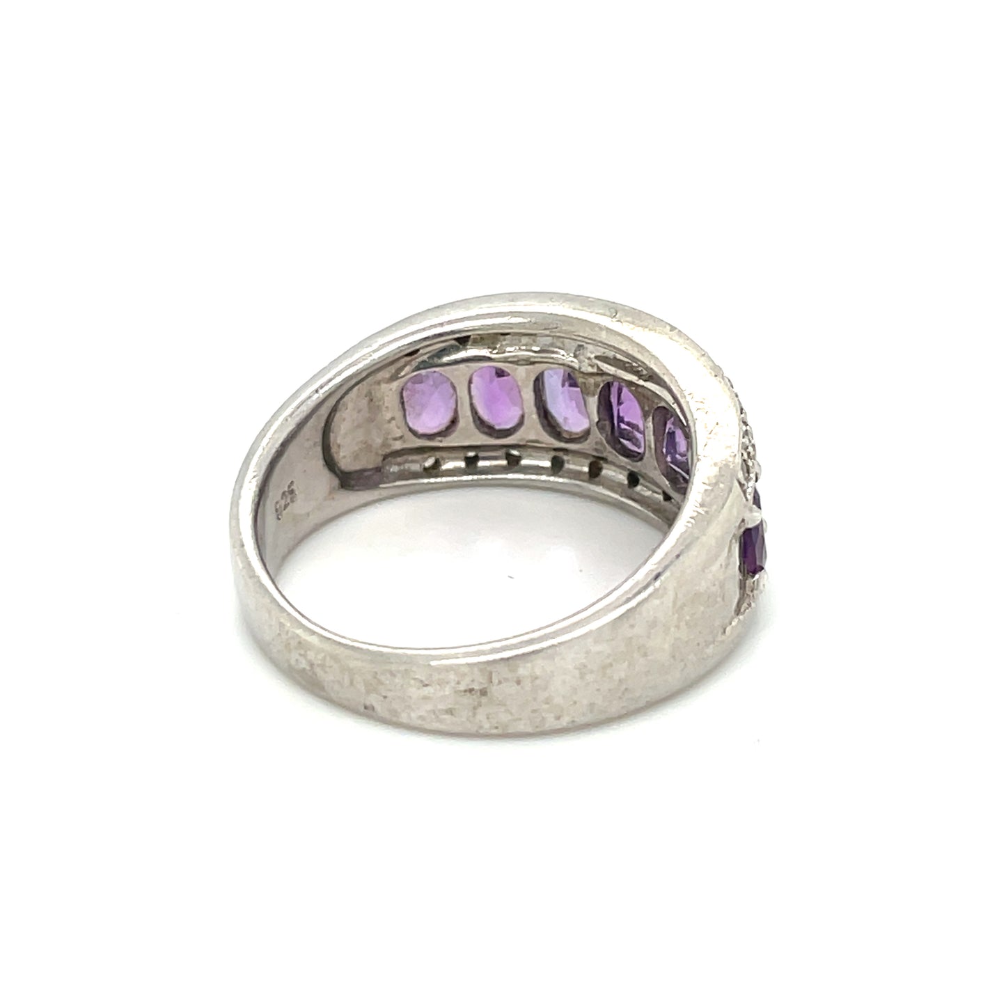 Vintage Sterling Silver Tanzanite and Spinel Ring Size 7 1/4”