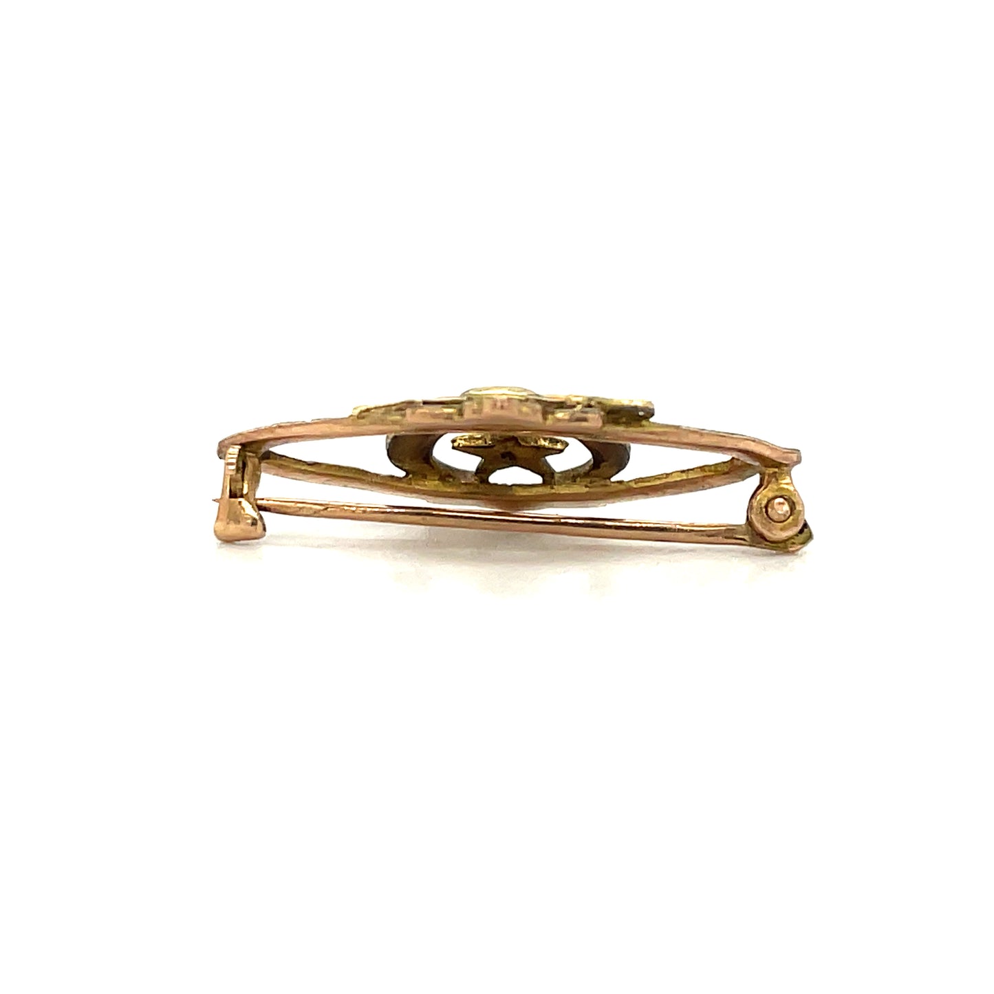Antique Woman’s Egyptian Revival Masonic Shriners Eastern Star Pin 10k Yellow Gold Ruby 1.36g
