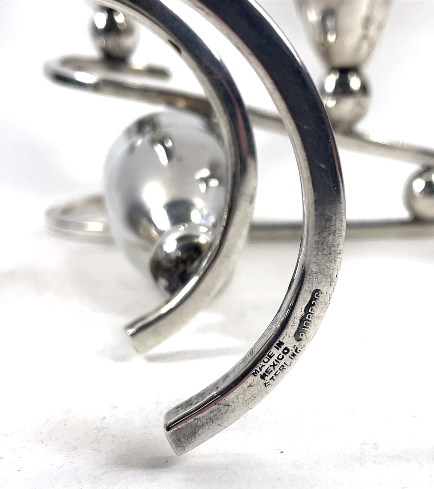 Sterling Silver Mid Century Modern Candlestick Holders Made In Mexico 33.9 oz