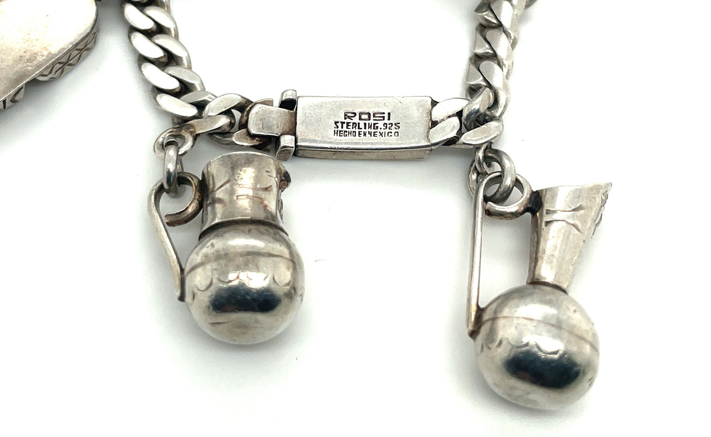 Vintage Rosi Beguden Sterling Silver Charm Bracelet 40.1 grams 7 1/2"