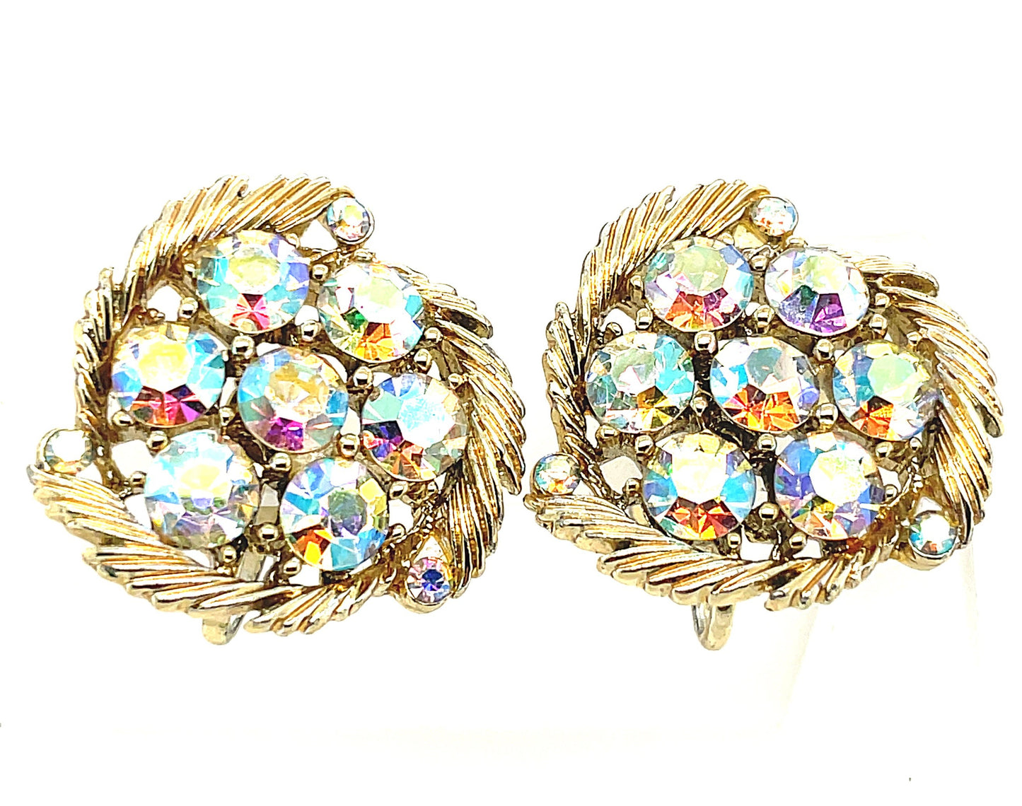 Vintage Lisner Screw Back Earrings Costume Jewelry