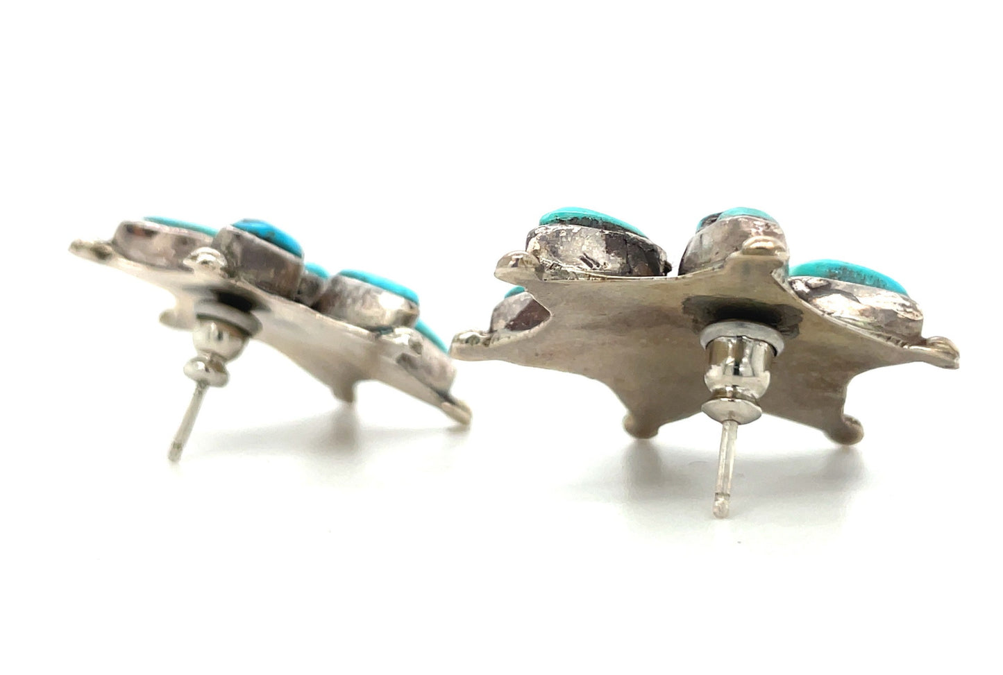 Vintage Royston Turquoise and Sterling Silver Earrings 50’s Southwestern
