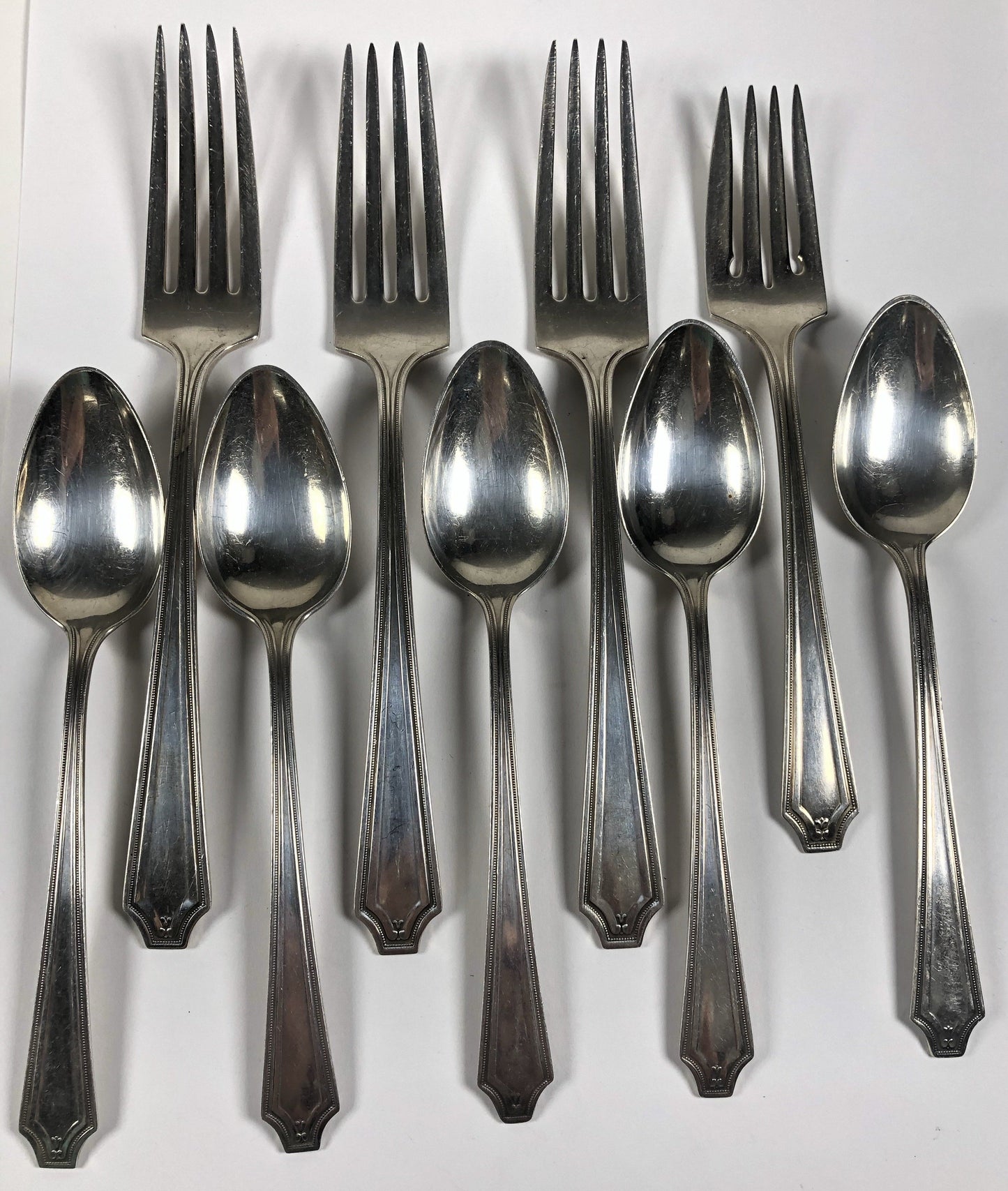 Antique Sterling Silver Gorham King Albert 3 Forks, 1 Salad Fork, 5 Teaspoons 8.65ozt