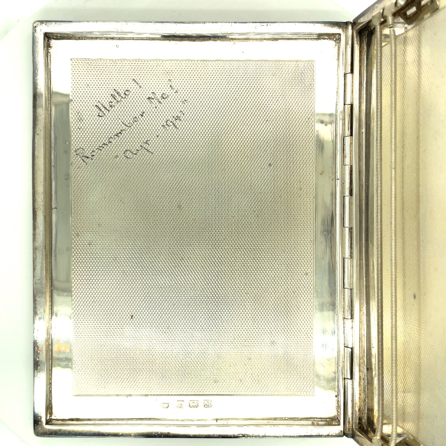 Sterling Silver ATA Military WWII Cigarette Case 183 Grams