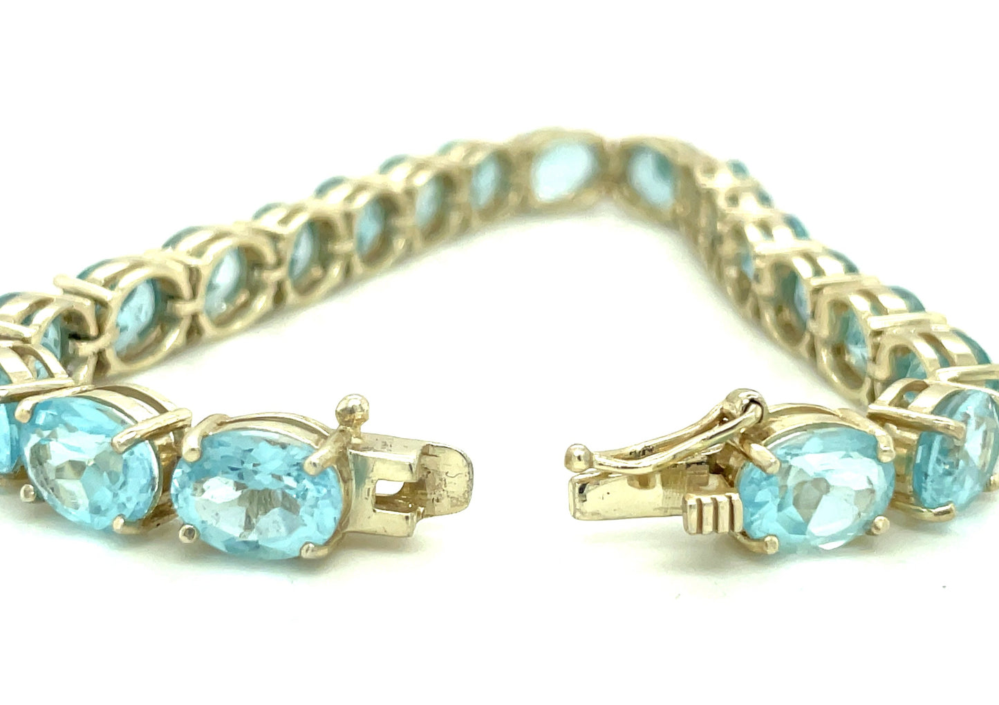 Sterling Silver and Light Blue Topaz Tennis Bracelet