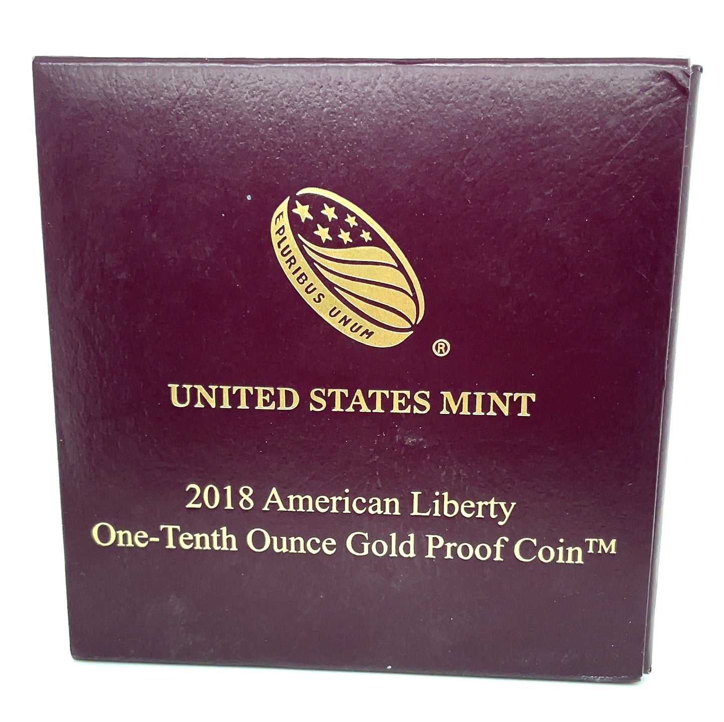 2018 American Liberty One-Tenth Ounce Gold Proof Coin in Original Box w/ COA