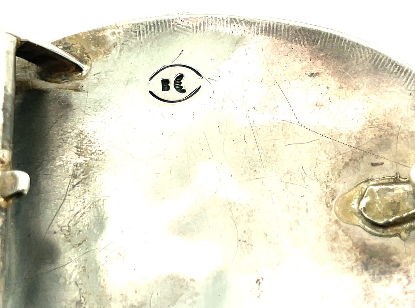 Southwestern Zuni Sterling Silver Inlay Butterfly Belt Buckle 54.1 grams