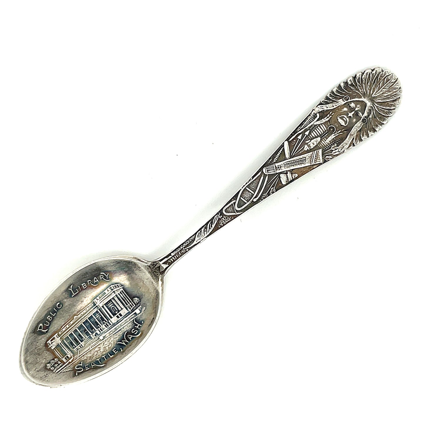 Vintage Sterling Silver Seattle Washington Chief Souvenir Spoon 10.5 grams