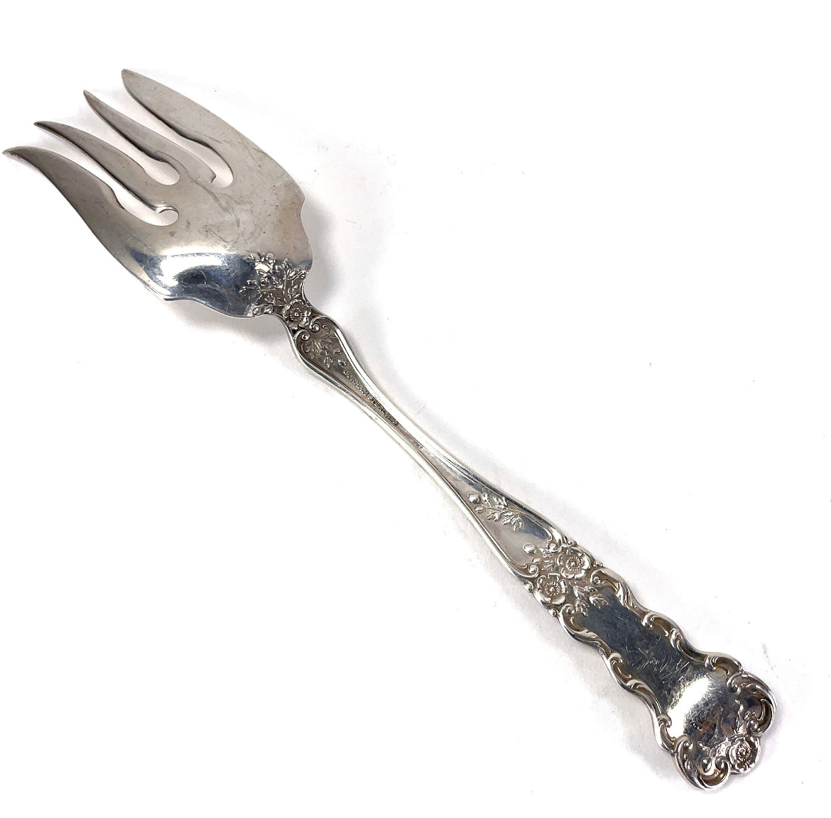 Gorham Buttercup Old Mark Sterling Silver Meat Fork 8 1/8" No Mono