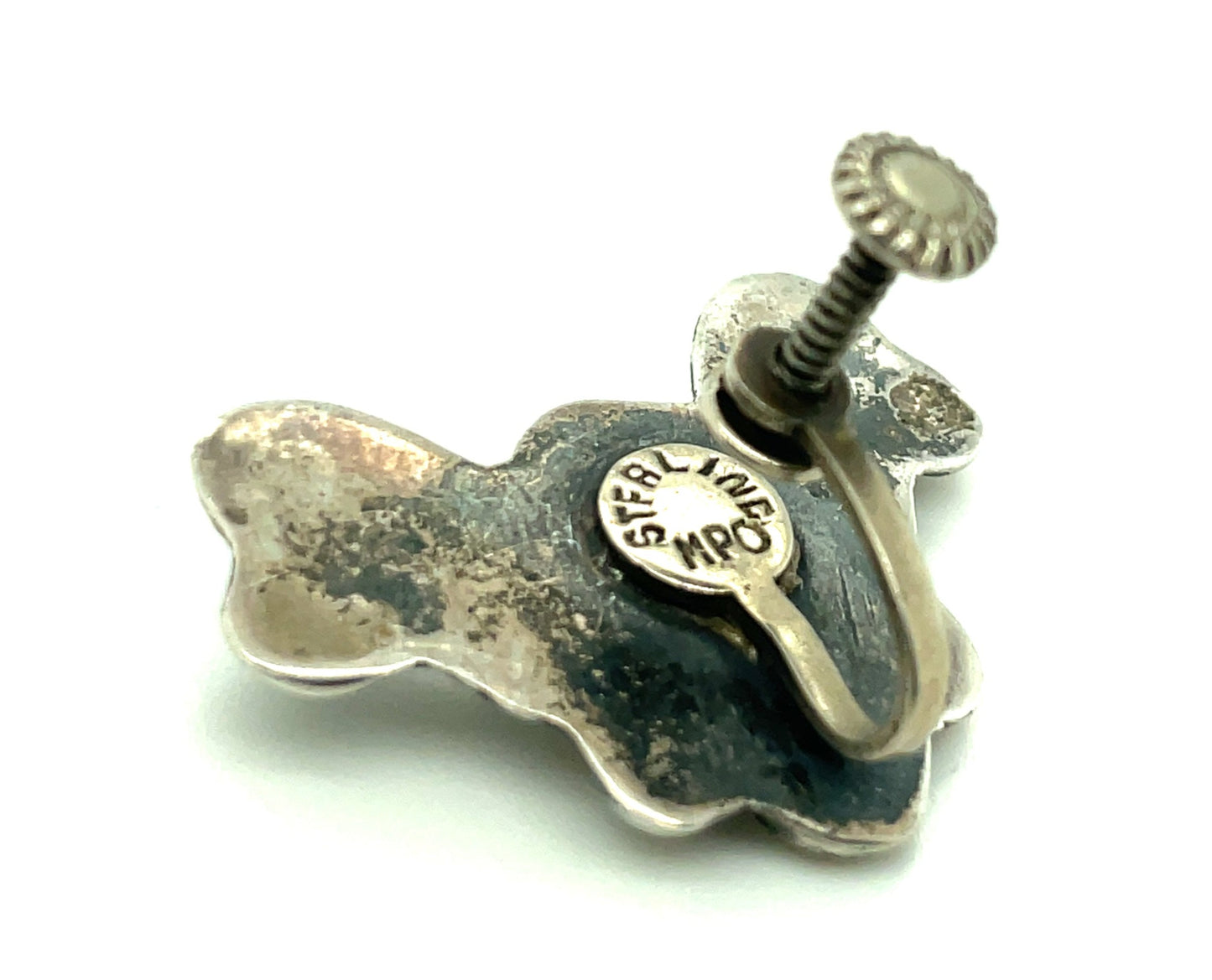 Vintage Sterling Silver Screw Back Earrings MPO