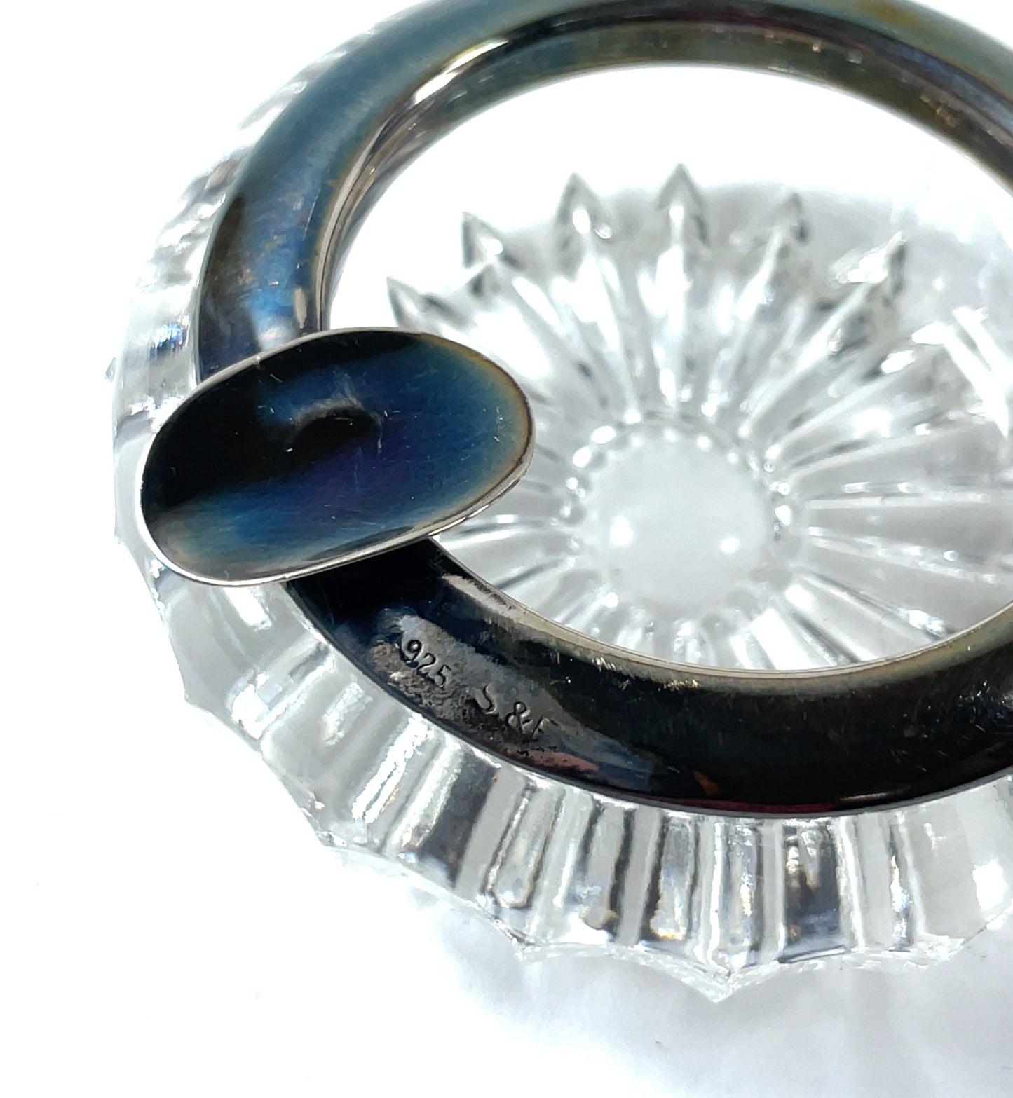S. And F. Sterling and Crystal Individual Ashtray x 2