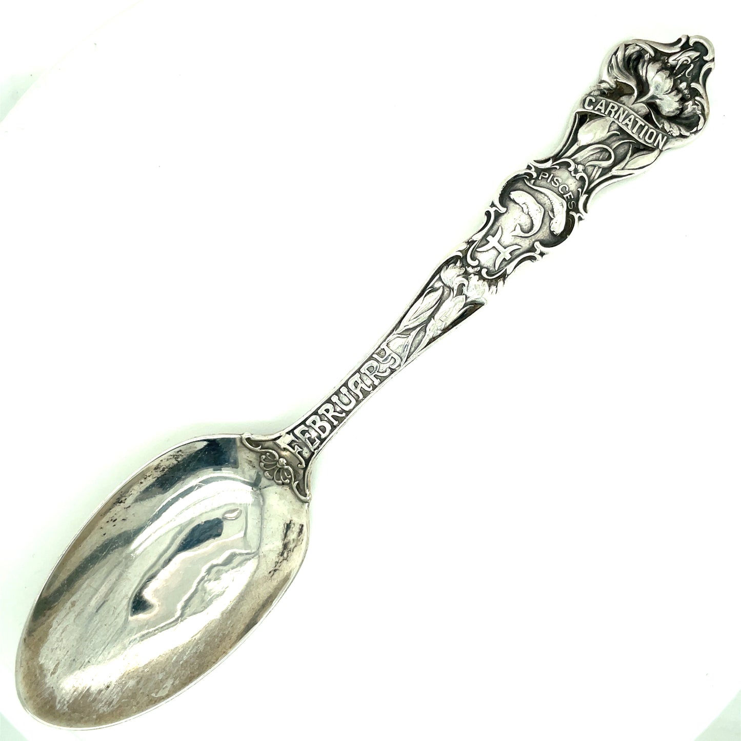 Vintage R. Wallace & Sons February Pisces Sterling Silver Spoon No Monogram