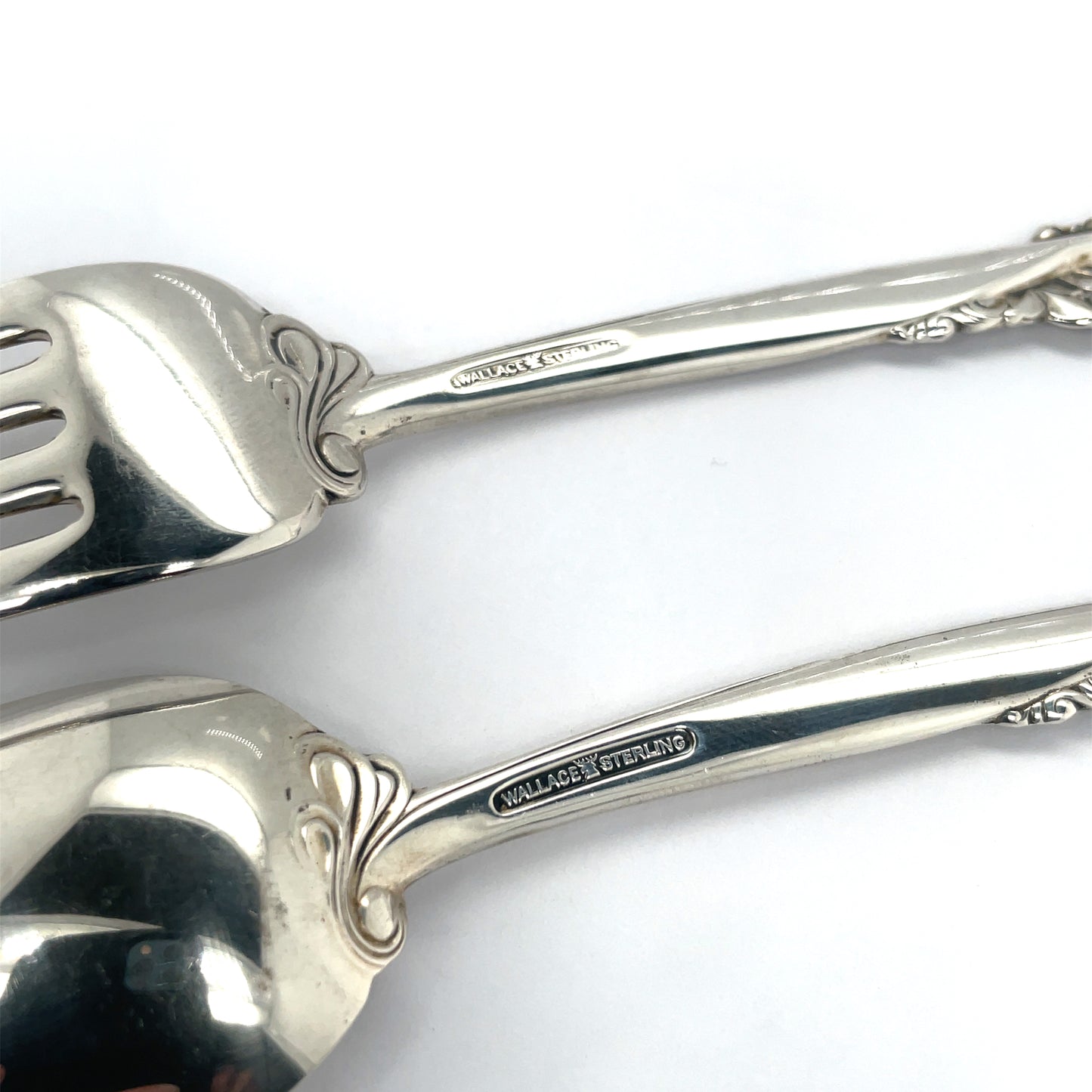 Wallace Waltz of Spring Sterling Silver Salad Fork and Teaspoon No Mono