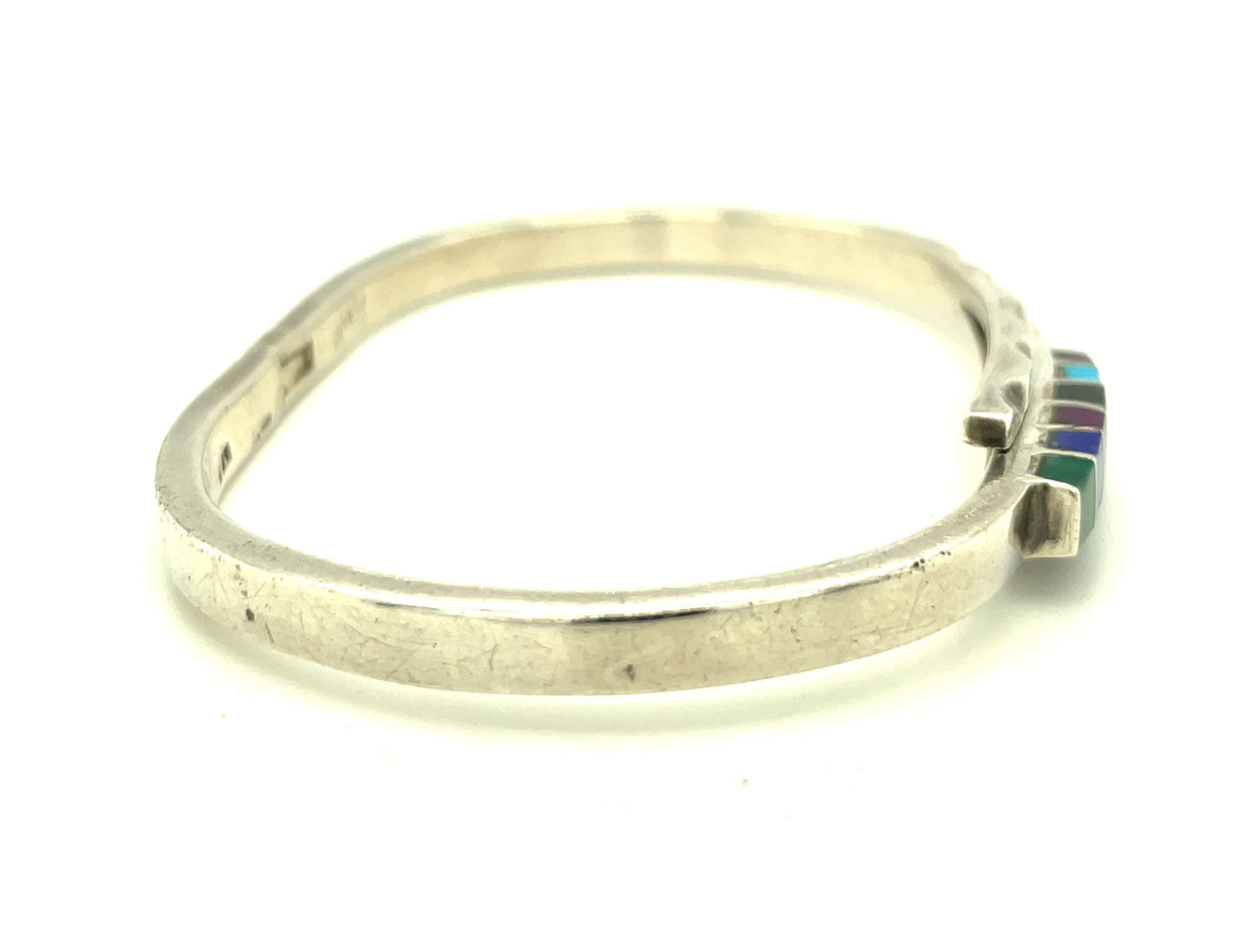 Vintage Sterling Silver and Inlay Bracelet