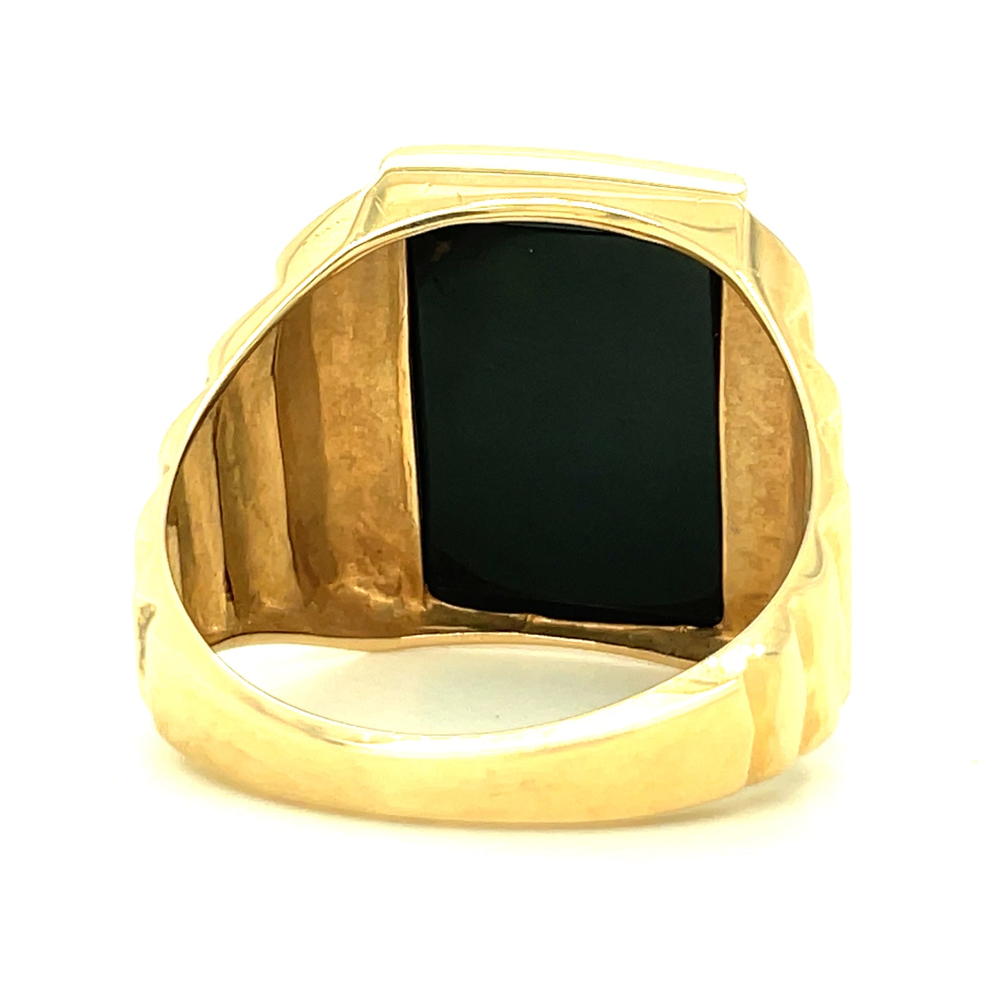 Vintage 14k Yellow Gold and Black Onyx Ring Size 9 1/4