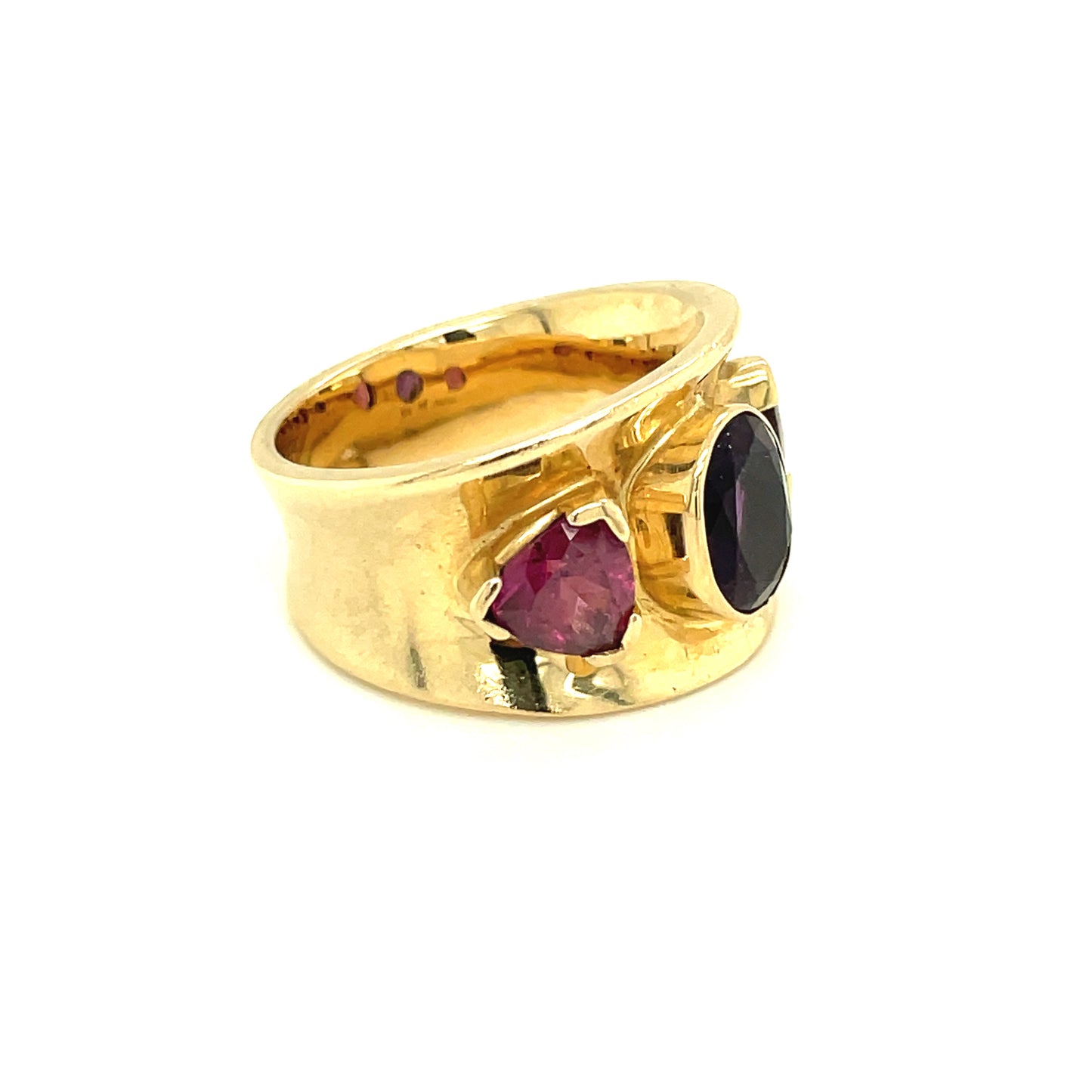 Vintage 14k Yellow Gold Amethyst and Garnet Ring 11.1 Grams Size 6.5