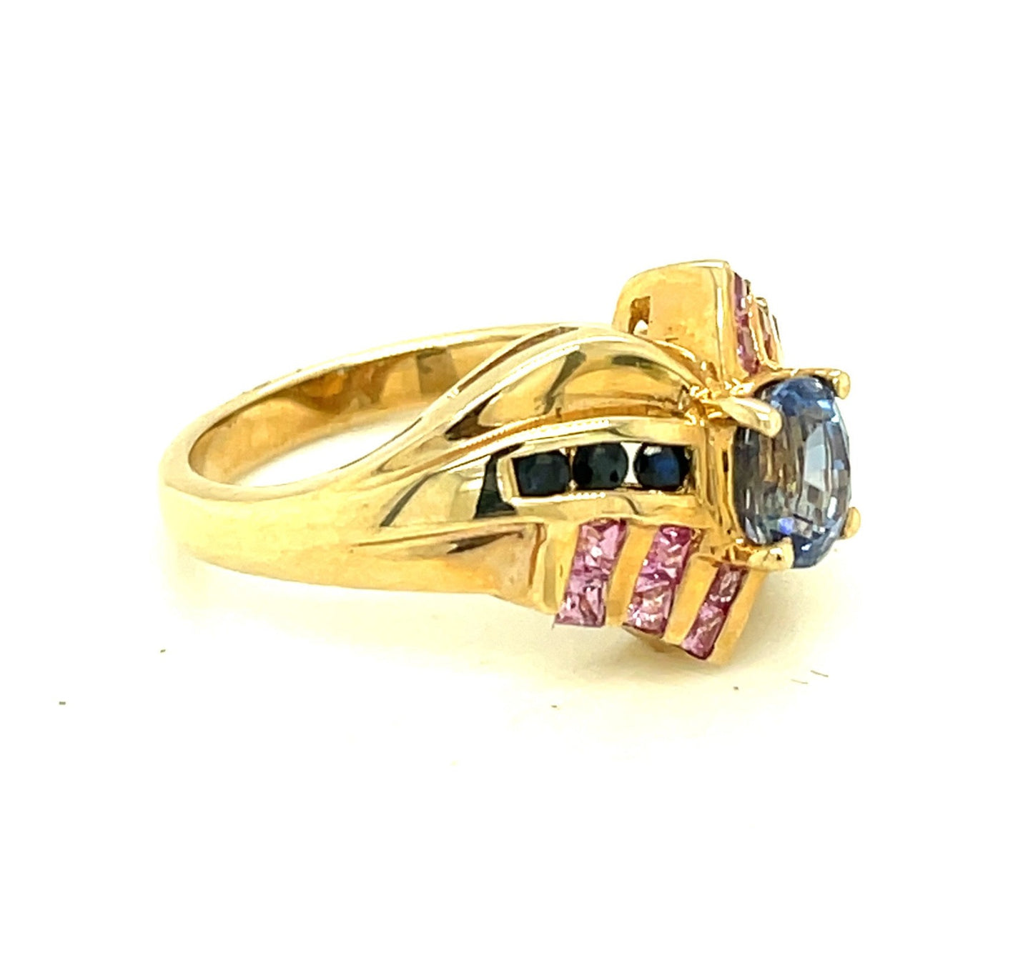 Vintage 10k Ring with Multicolored Spinel Stones Size 5