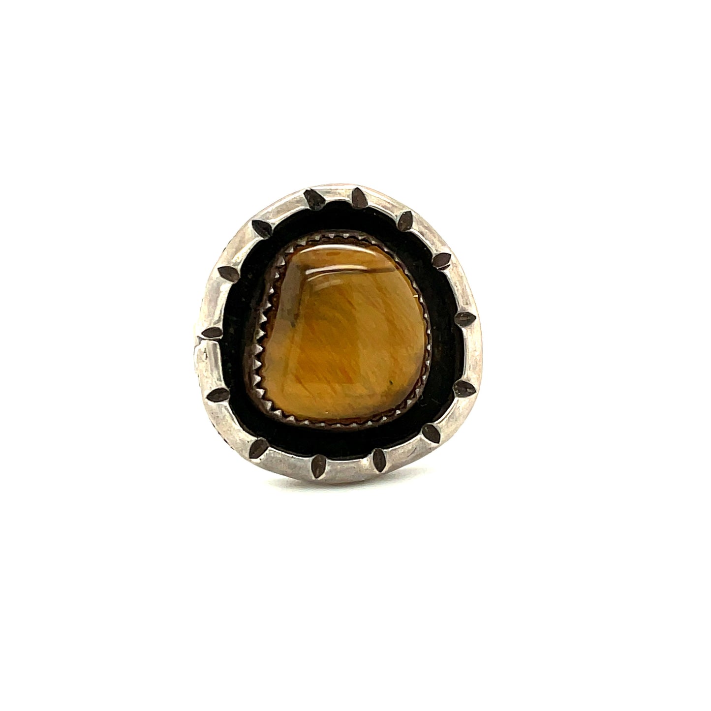 Vintage Silver and Tigers Eye Ring Size 9