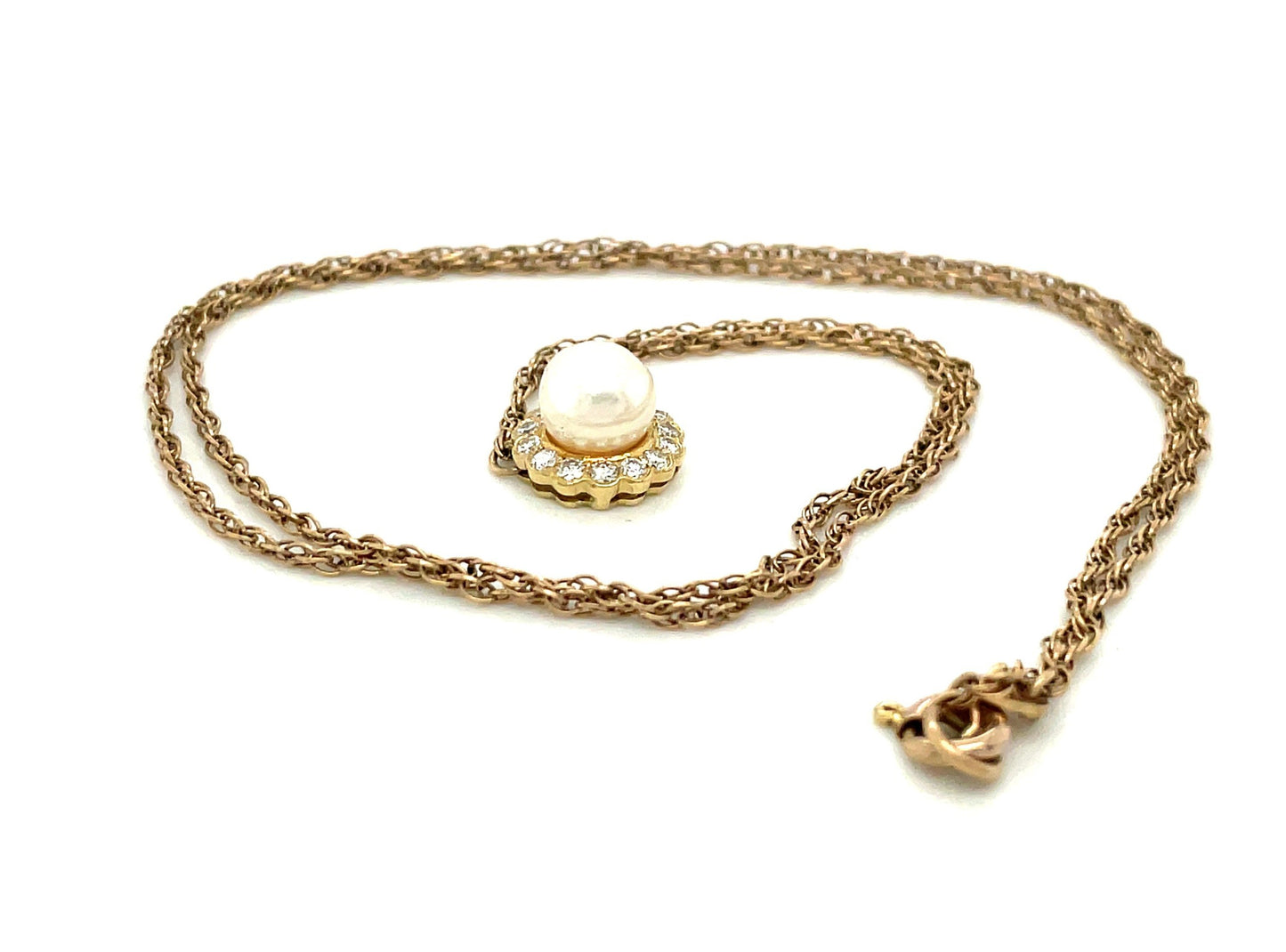 Natural Pearl Pendant With 14k Gold Chain 21"