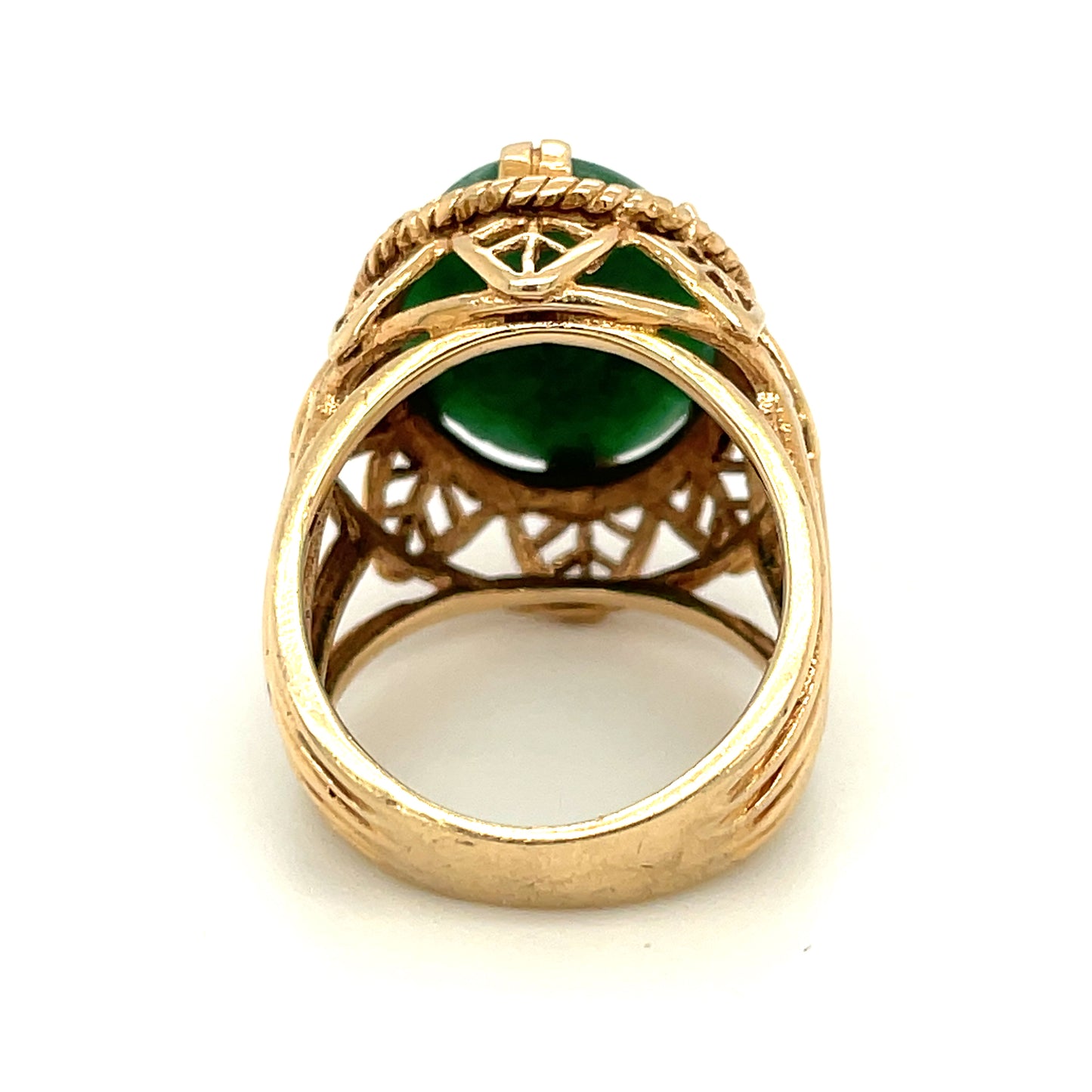 Vintage 14k Green Dyed Quartz Ring 8g Size 5.5