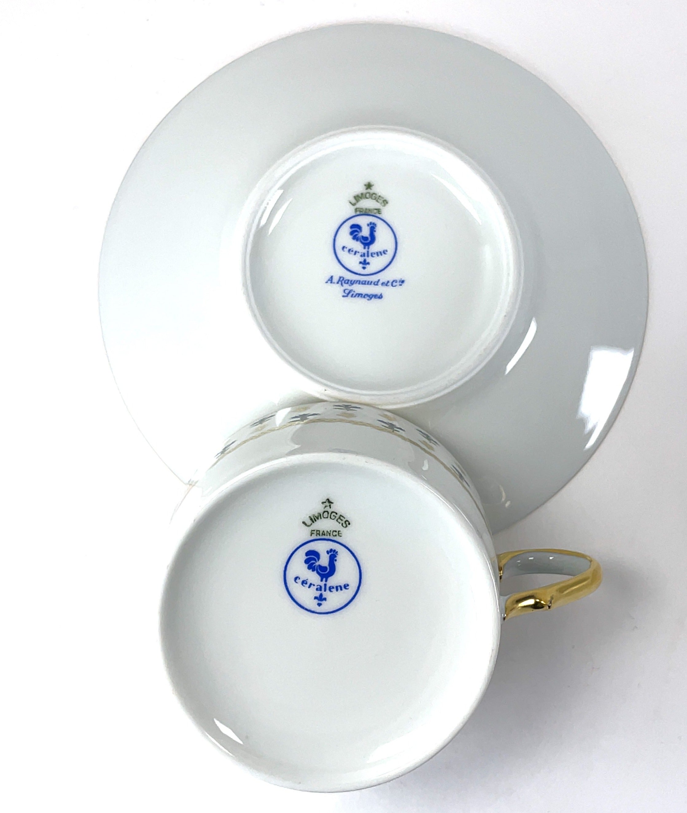 2 x Limoges offers France Raynaud Vieux-Nyon by Ceralene Cup and Saucer