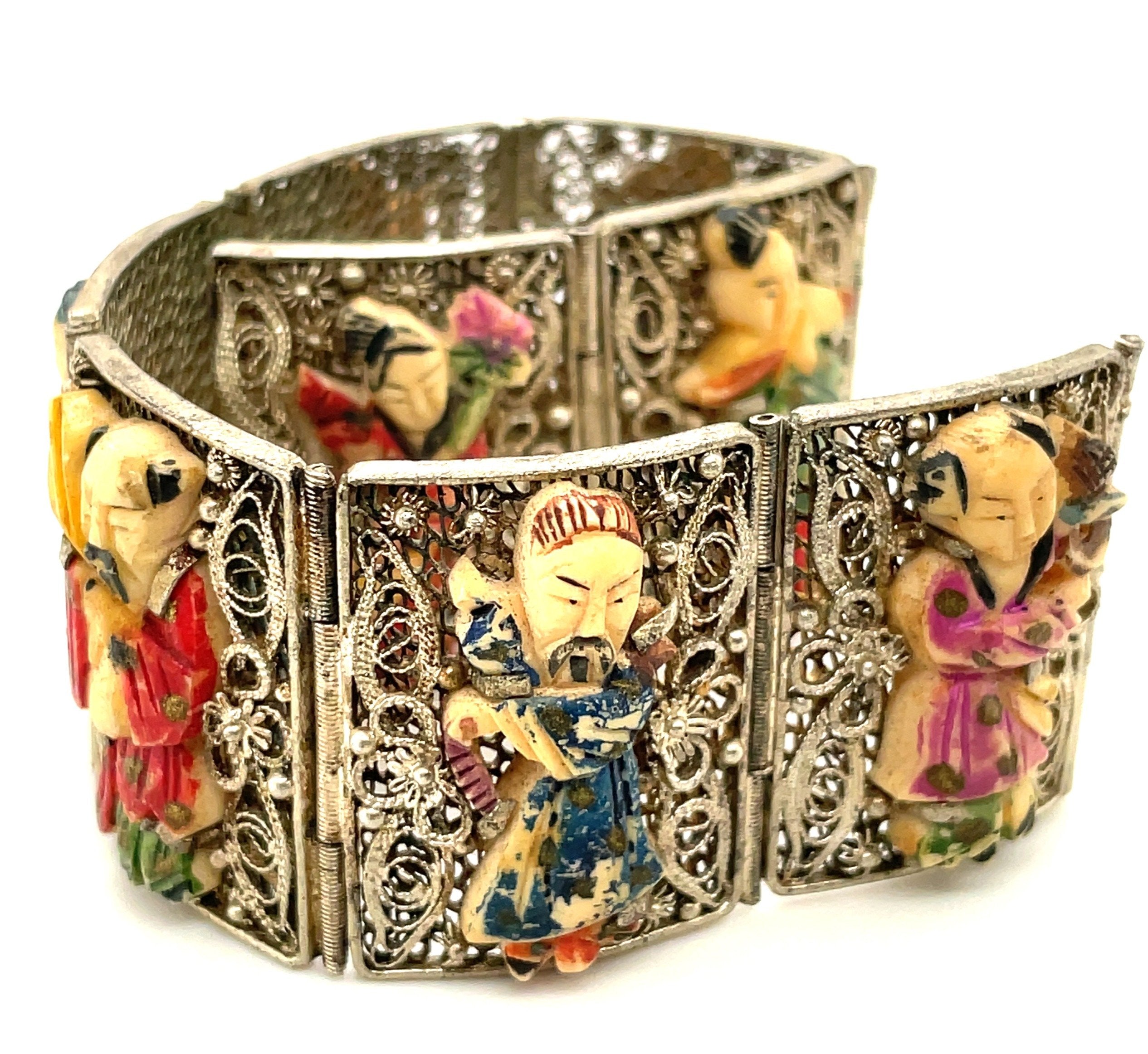 Antique Flower Crystal Turkish Bracelet – Neshe Fashion Jewelry