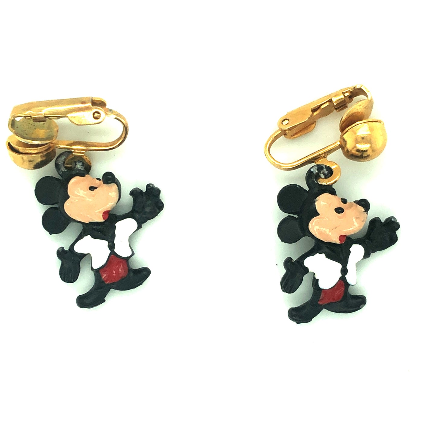Vintage Mickey Mouse Clip On Earrings