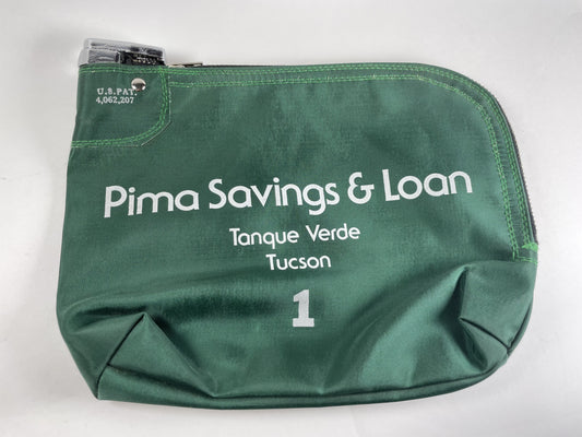 Pima Savings And Loan Tucson New Old Stock Vintage Money Bag With Key
