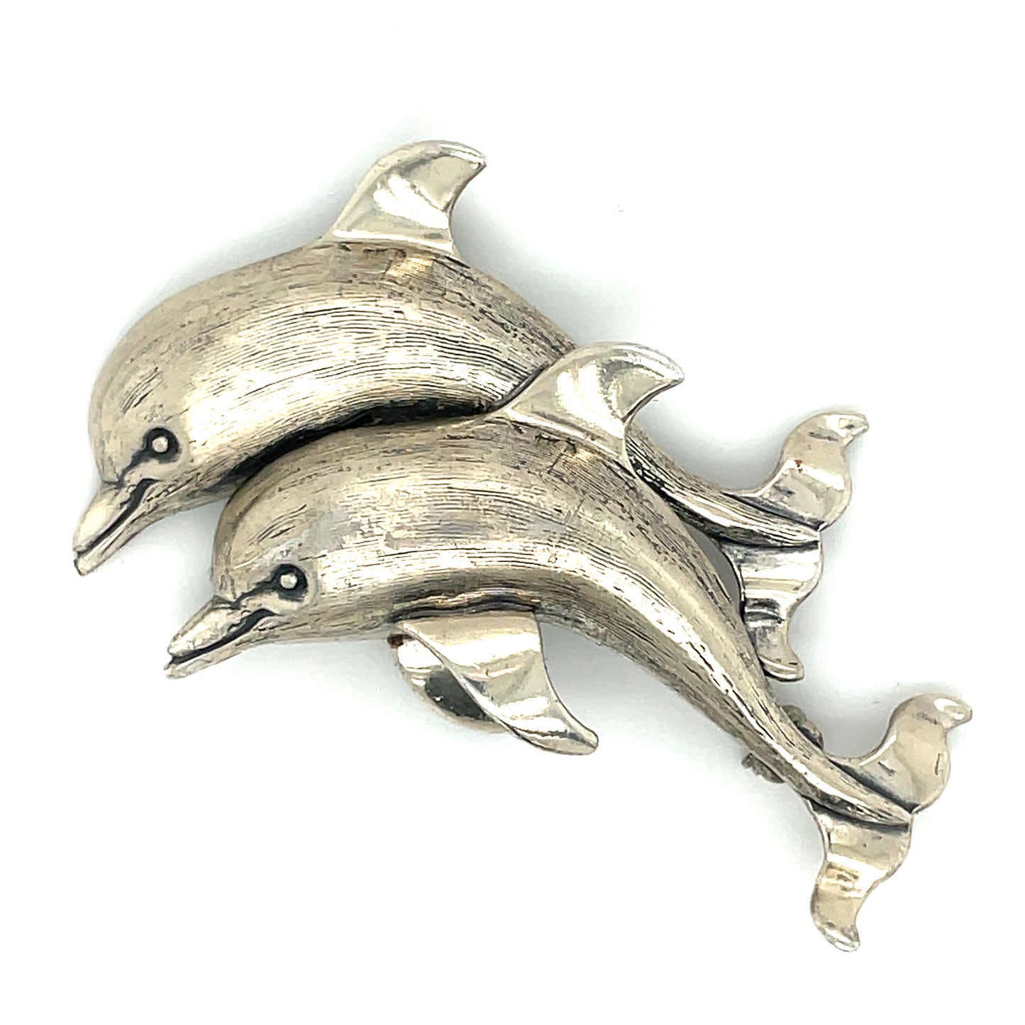 Vintage Beau Sterling Silver Dolphin Brooch Pin 7 Grams