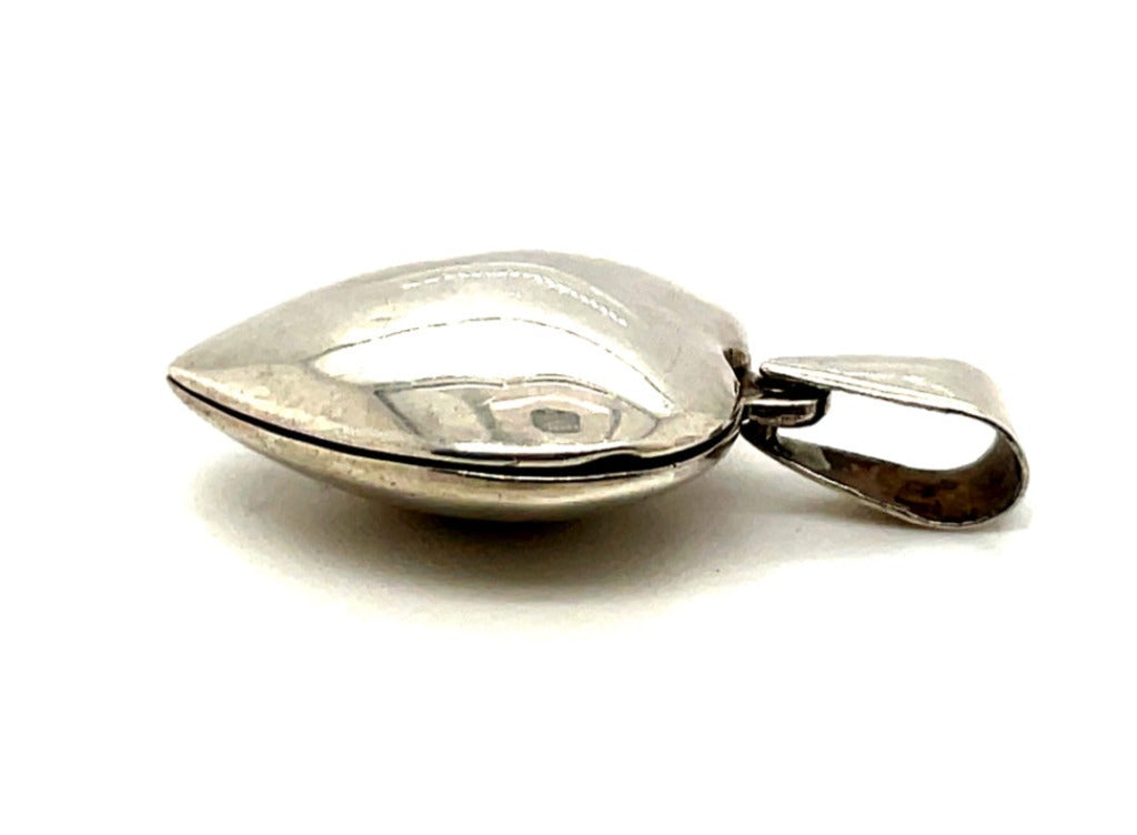 Vintage Sterling Silver Heart Locket Pendant 3.6 Grams