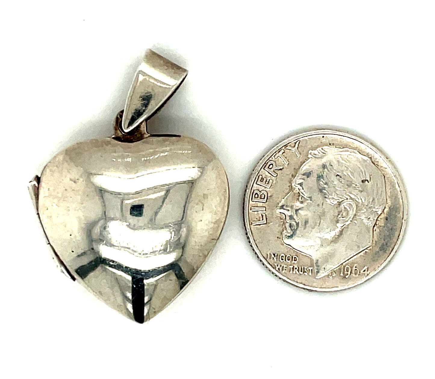 Vintage Sterling Silver Heart Locket Pendant 3.6 Grams