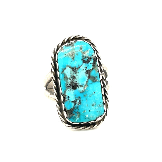 Vintage Sterling Silver and Turquoise Ring Size 7 3/4”